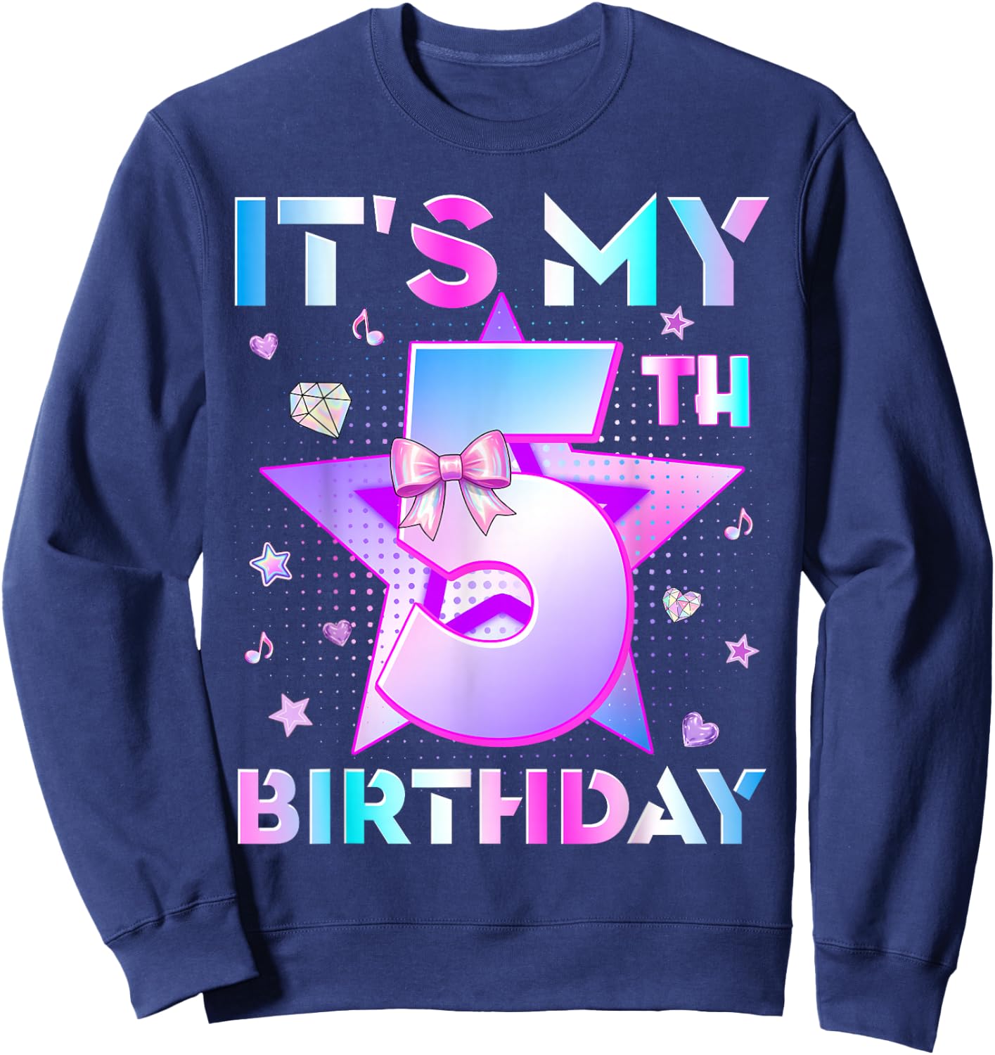 It's My 5th Birthday Kpop 5 Years Old Funny Birthday Sweatshirt - Sweatshirt | Navy