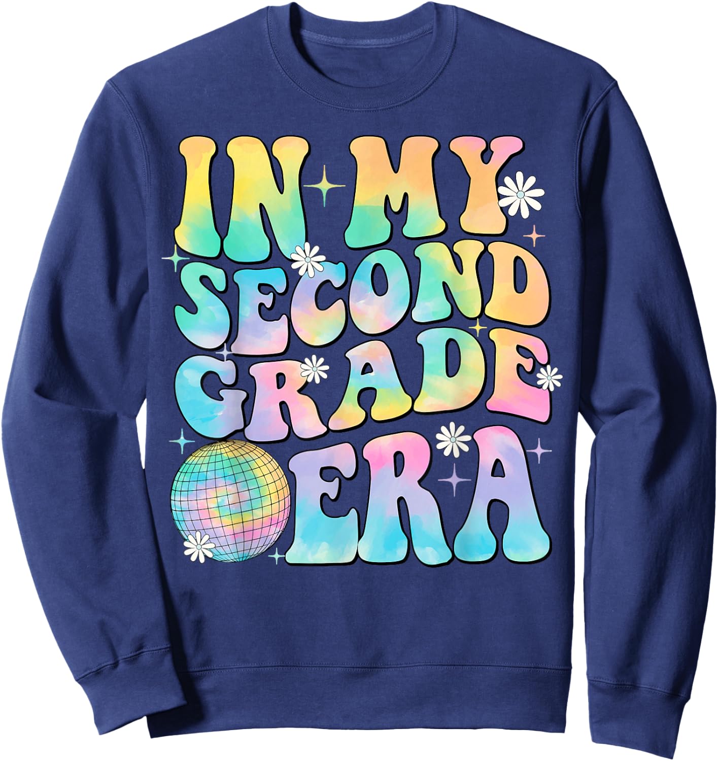 In My Second Grade Era 2nd Grade Girl Teacher Back to School Sweatshirt - Sweatshirt | Navy
