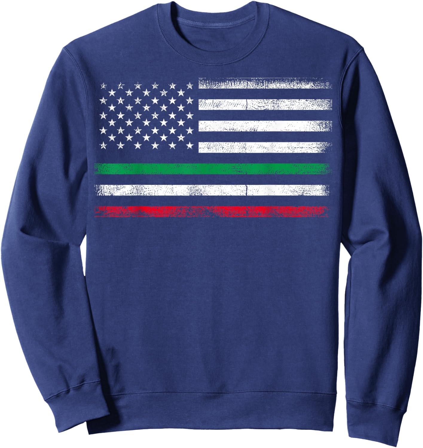 Italian American Flag Italy Flag Sweatshirt - Sweatshirt | Navy