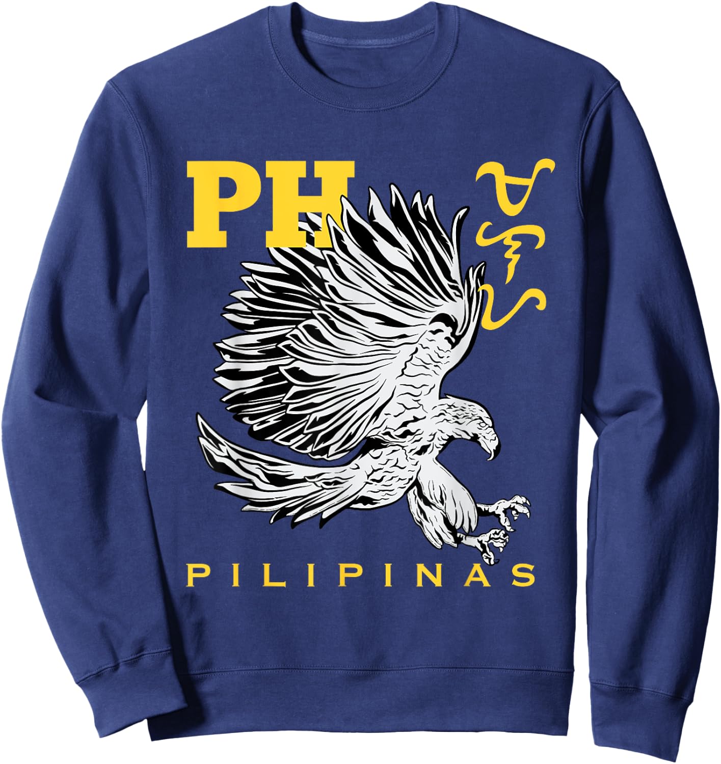 Philippine Eagle Filipino Baybayin Word Freedom Sweatshirt - Sweatshirt | Navy