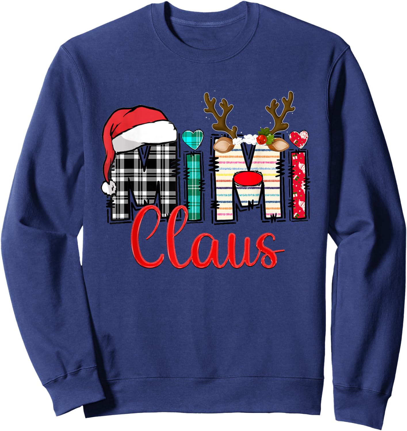 Mimi Claus Reindeer Christmas Sweatshirt - Sweatshirt | Navy