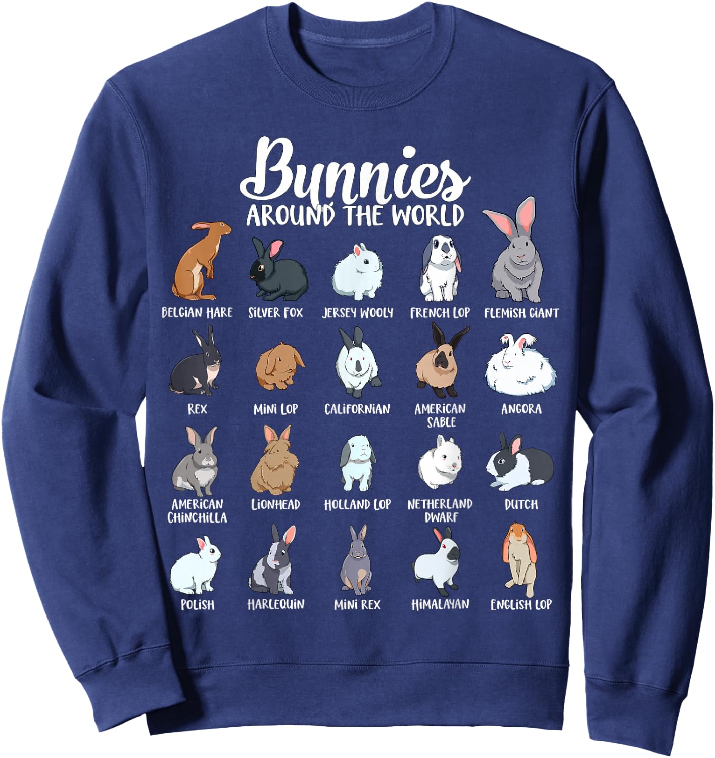 Rabbits of the world - Bunny Sweatshirt - Sweatshirt | Navy