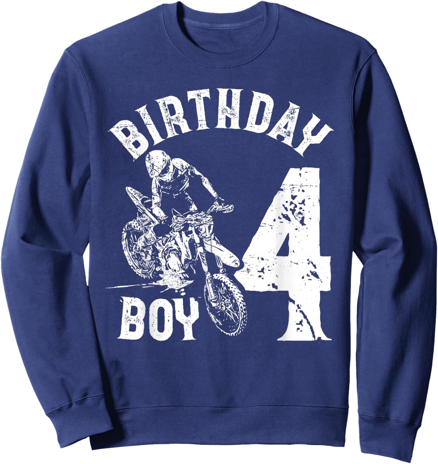 4 years old kid - Birthday boy - Dirt bike - Motorcycle Sweatshirt - Sweatshirt | Navy