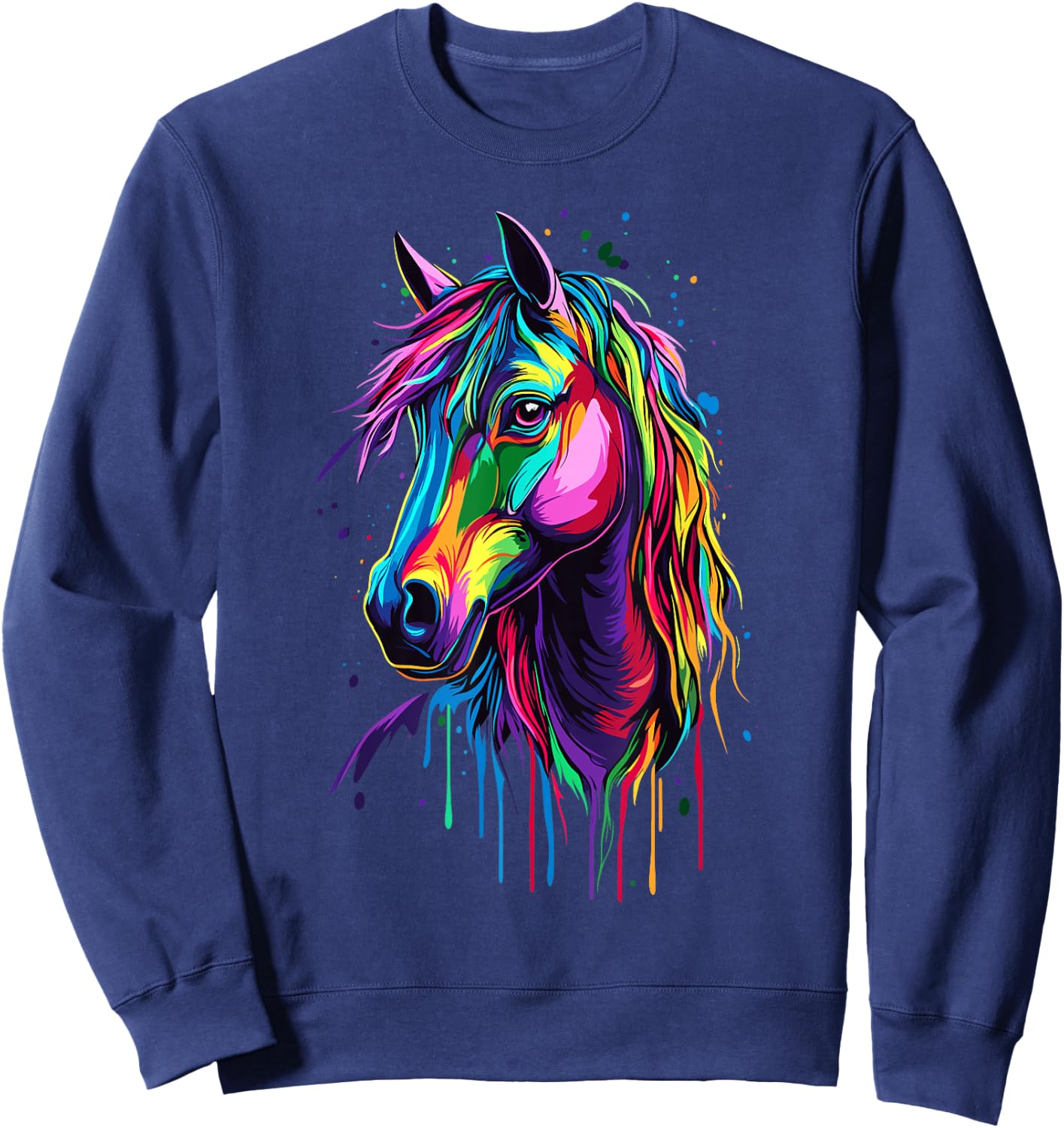 Pop Art - Colorful Horse Sweatshirt - Sweatshirt | Navy