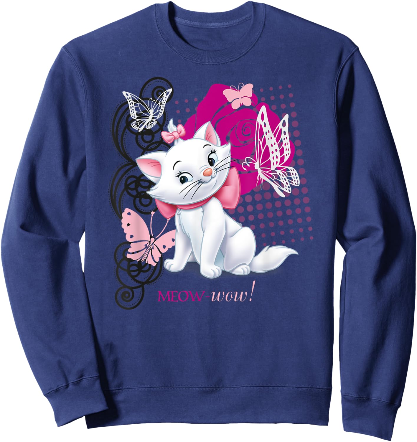 Aristocats Marie Meow Butterfly Cat , black Sweatshirt - Sweatshirt | Navy
