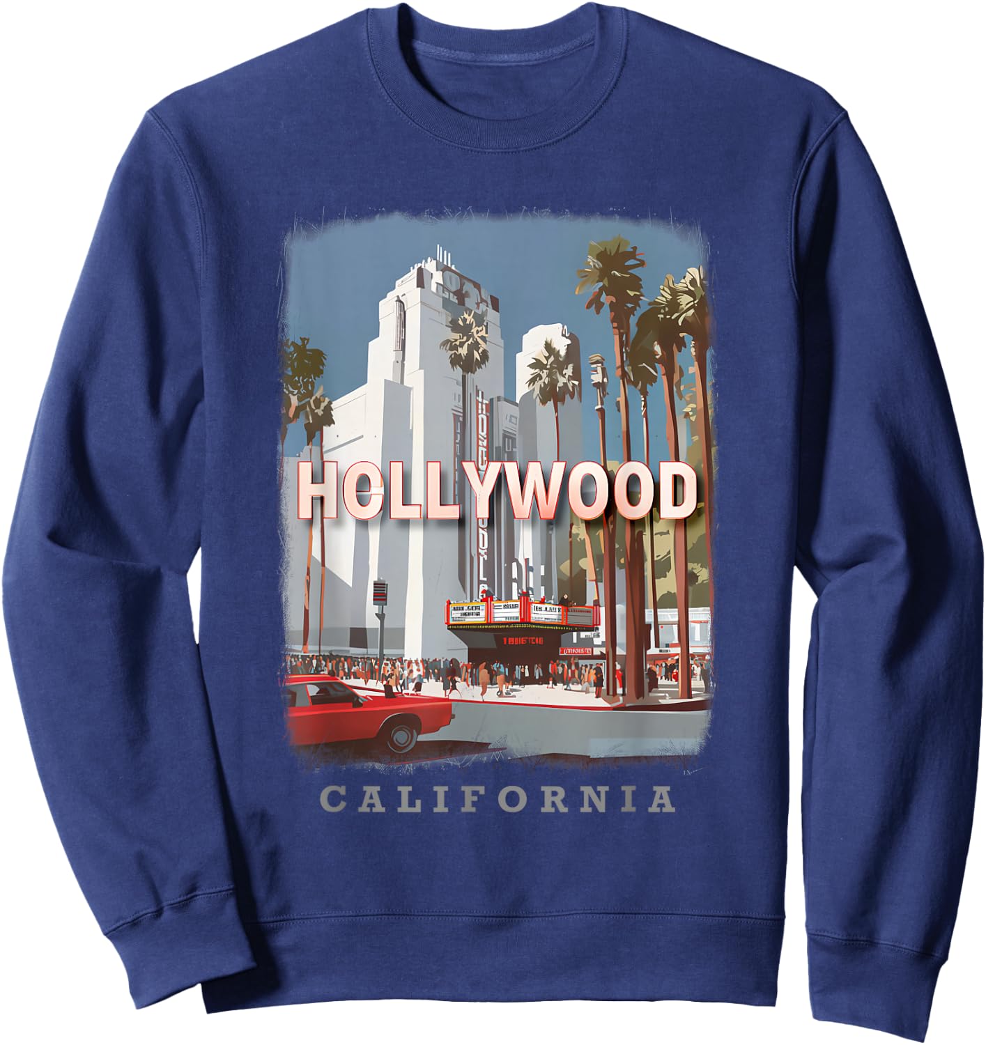 Hollywood California Los Angeles CA Hollywood Icons SD915 Sweatshirt - Sweatshirt | Navy