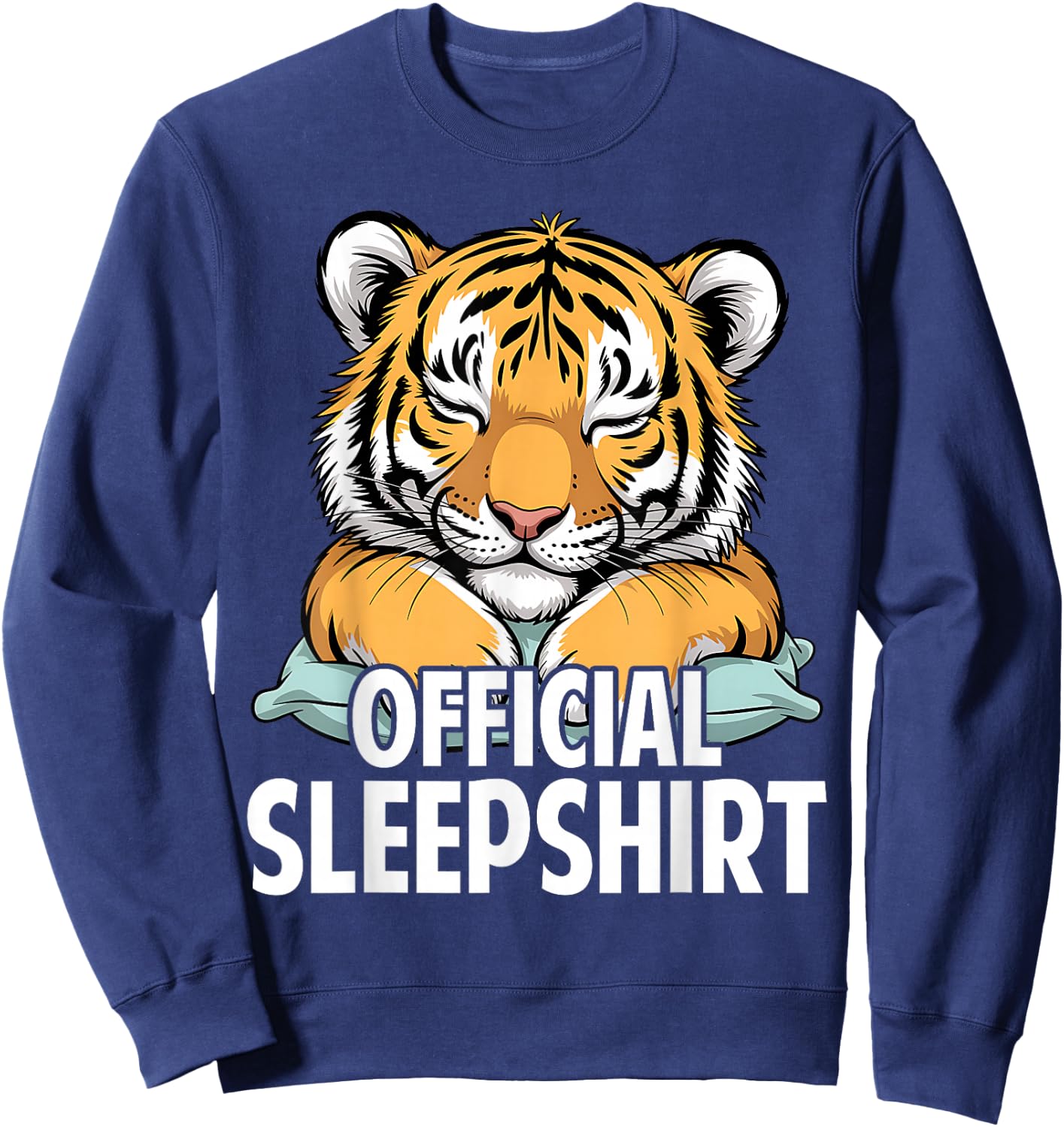Tiger - Official Sleep Pajamas Nightgown Sweatshirt - Sweatshirt | Navy