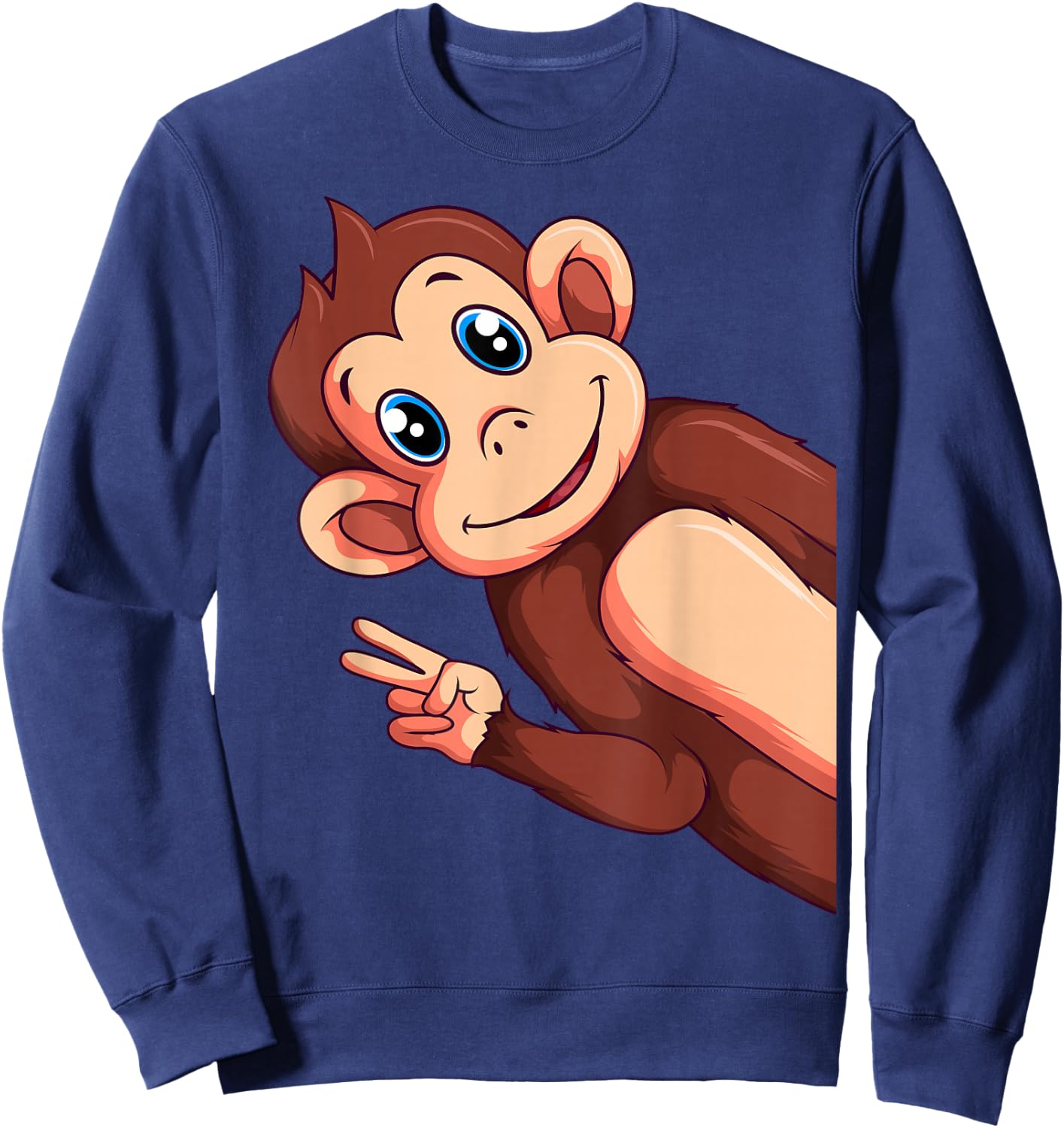 Affen Äffchen Jungen Mädchen Kinder Damen Sweatshirt - Sweatshirt | Navy