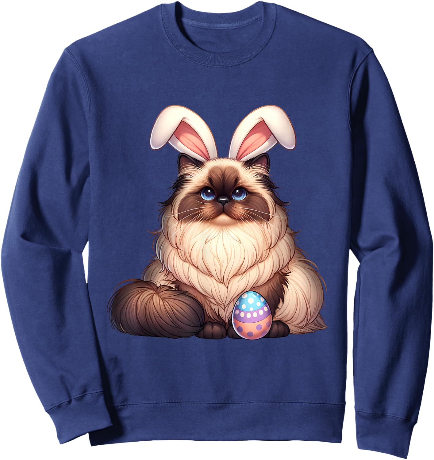 Easter Himalayan Cat Cats Pets Pet Bunny Rabbits Men Women Sweatshirt - Sweatshirt | Navy