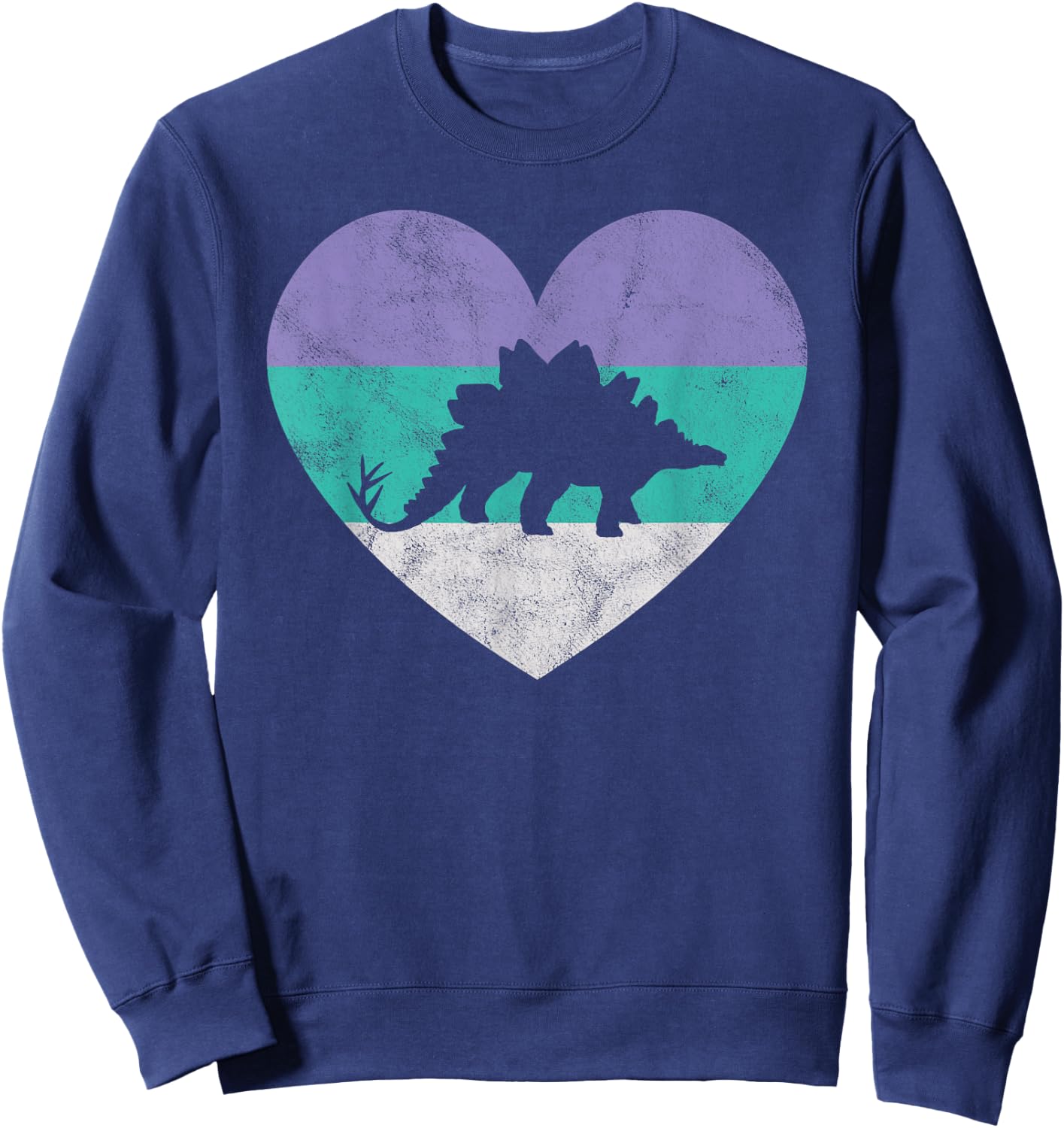 Stegosaurus Dinosaur Gift & Girls Retro Cute Sweatshirt - Sweatshirt | Navy