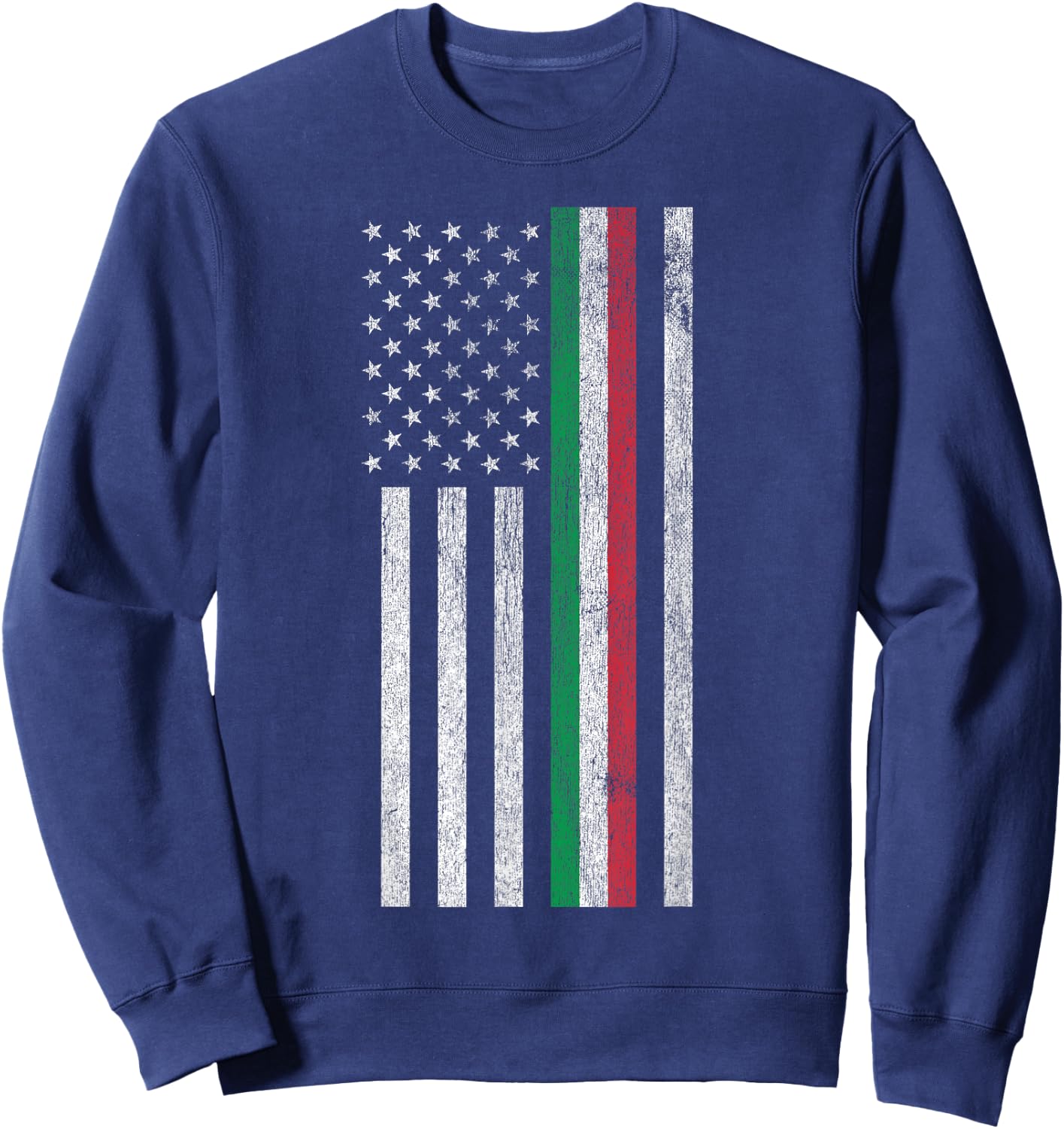 Italian American Pride - American Flag Tricolore Sweatshirt - Sweatshirt | Navy