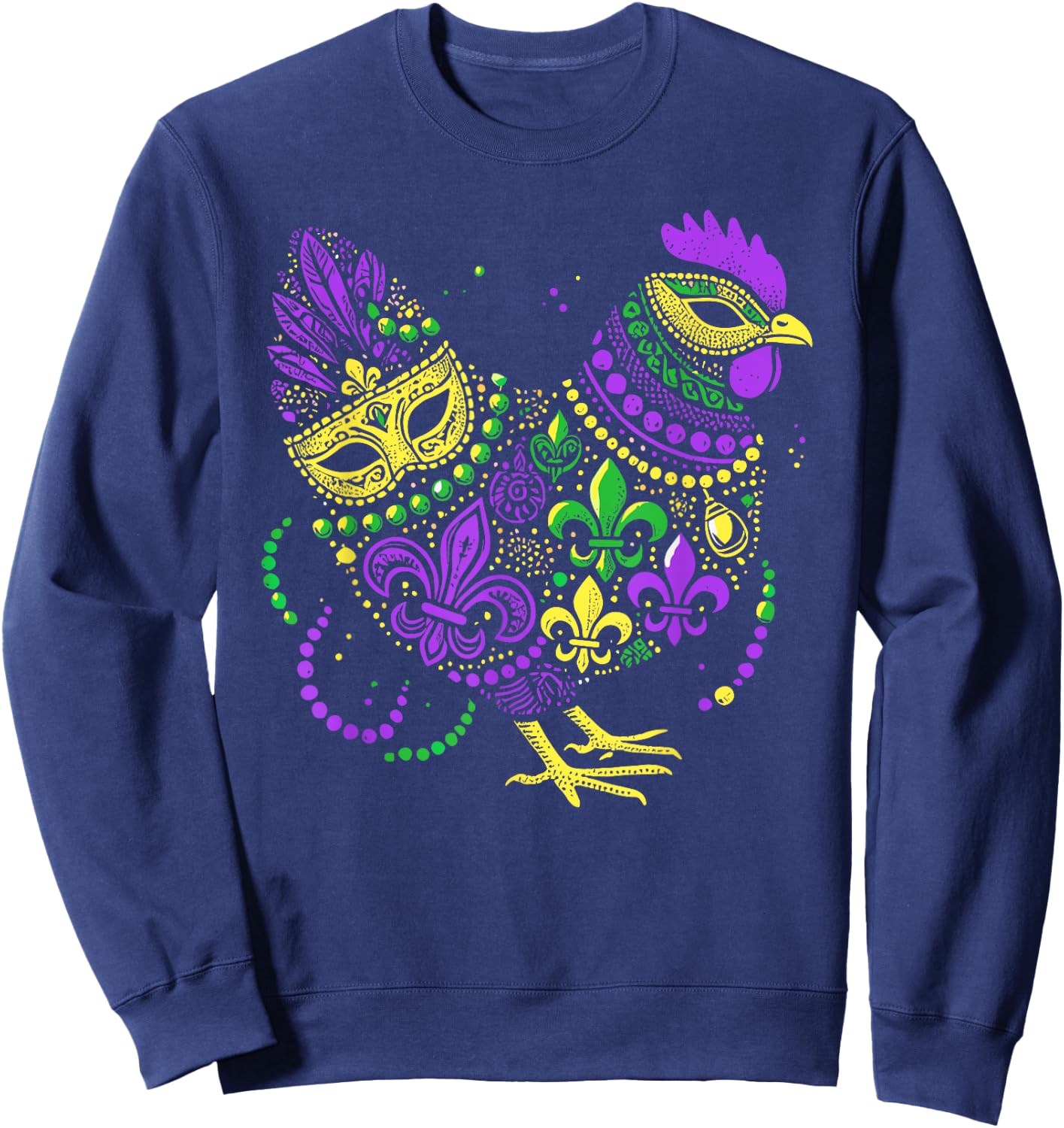 Funny Chicken Mardi Gras Festival Carnival Kids Sweatshirt - Sweatshirt | Navy
