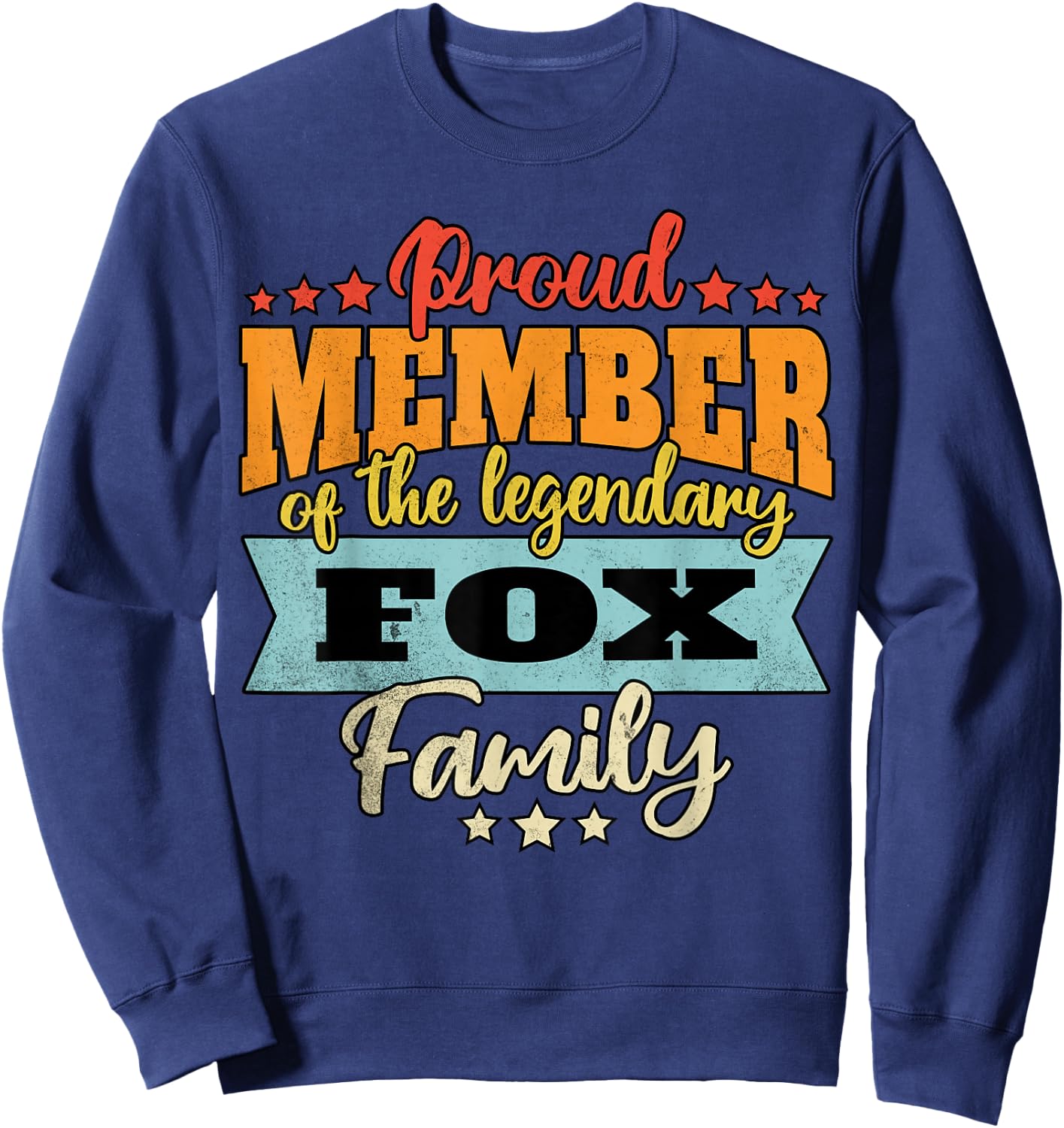 Fox Last Name Fox Family Fox Sweatshirt - Sweatshirt | Navy