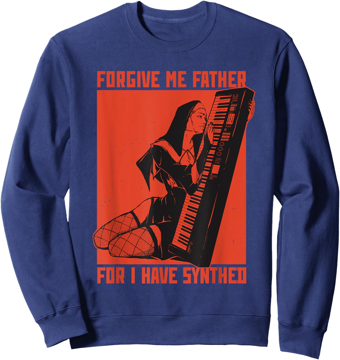 Synth Techno Music Funny Synthesizer Sweatshirt - Sweatshirt | Navy