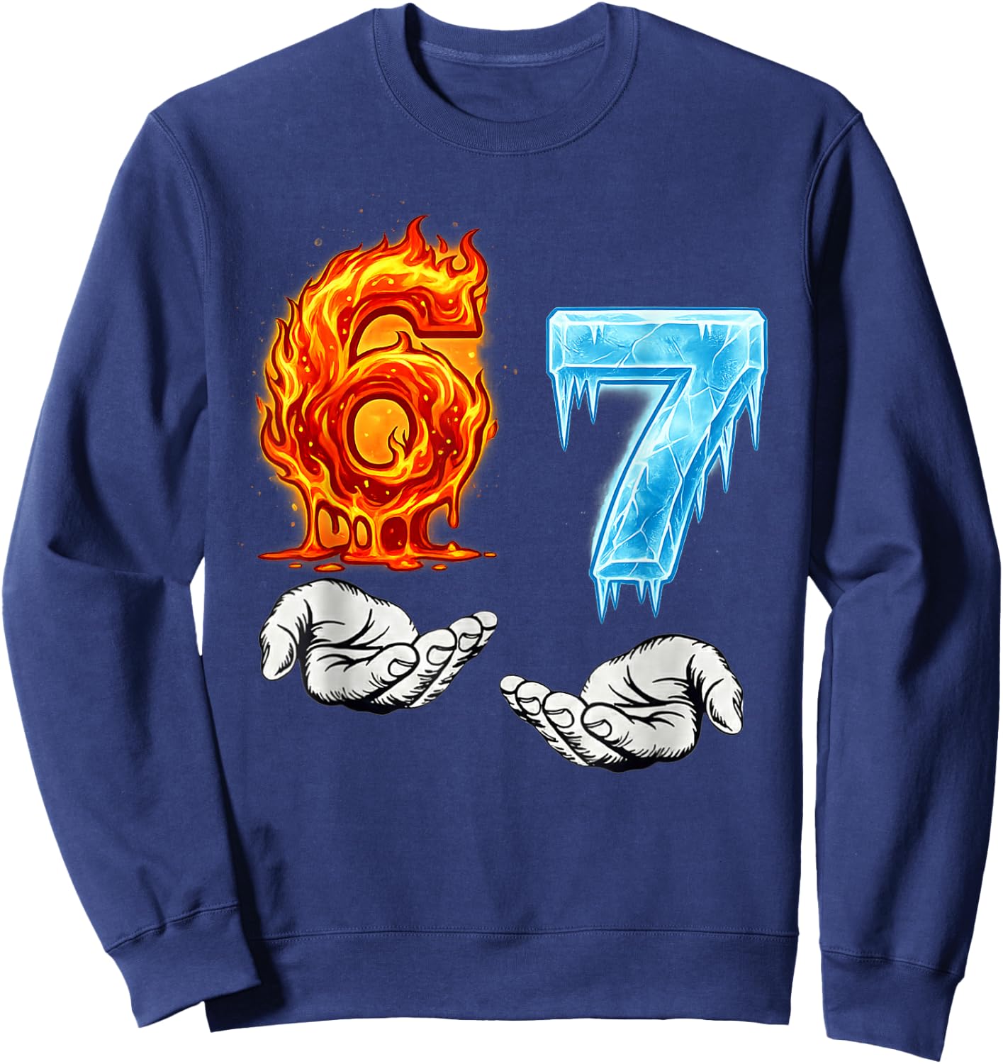 Six Seven 67 Meme Funny Gen Alpha 6 7 Sweatshirt - Sweatshirt | Navy