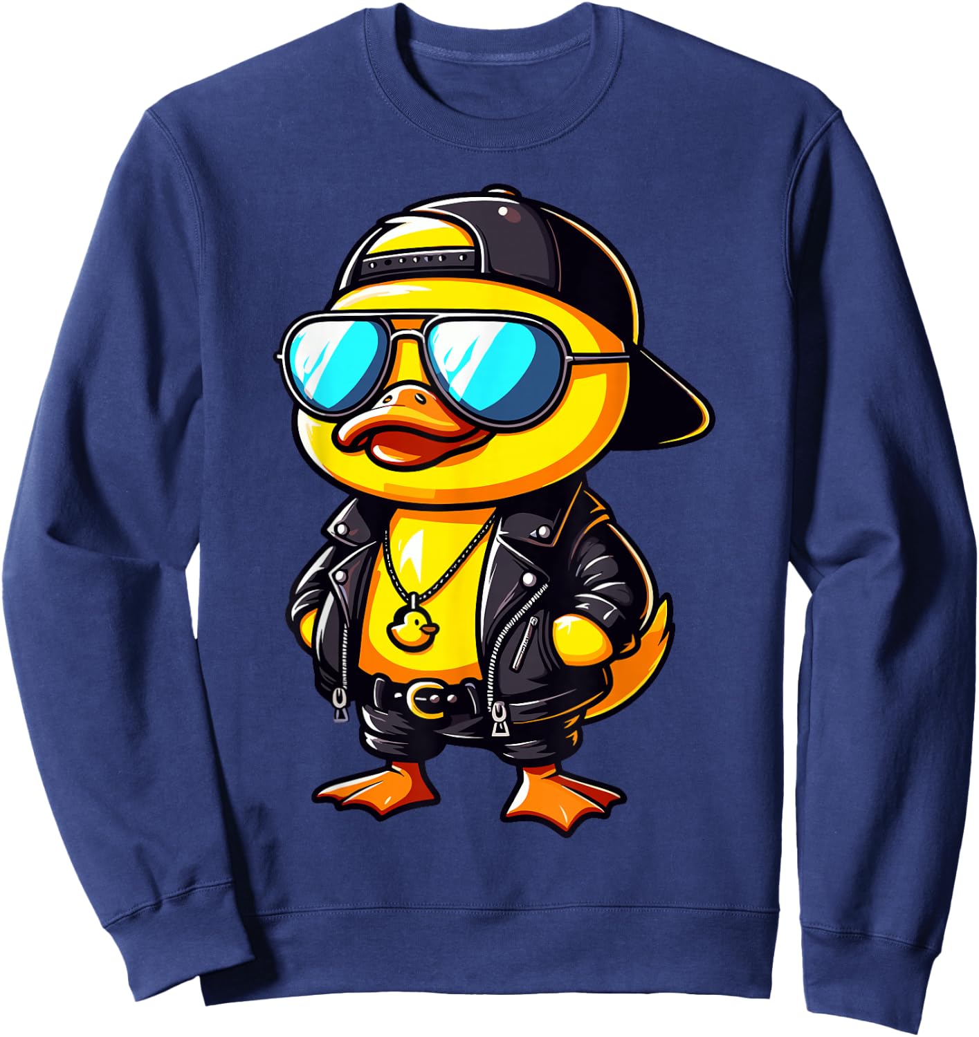 Cool Duck with Sunglasses Sweatshirt - Sweatshirt | Navy