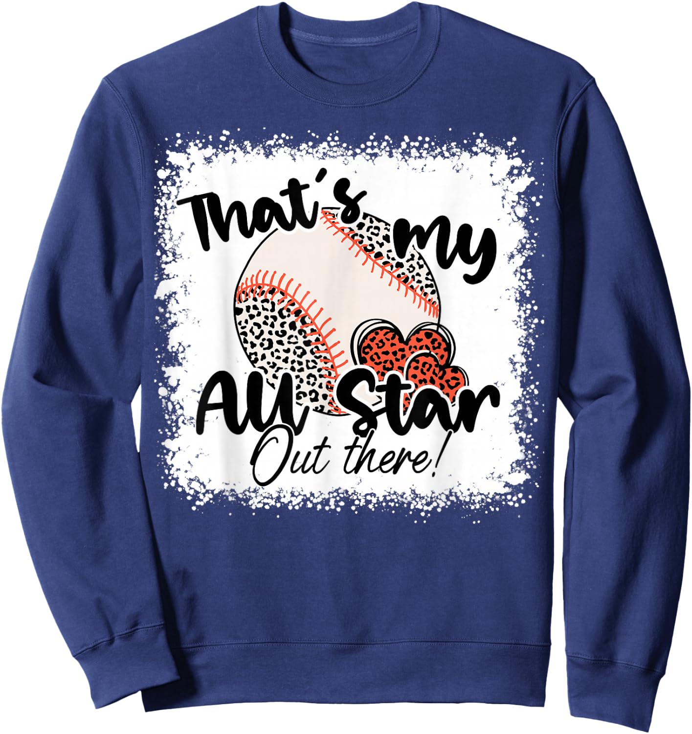 That's My All Star Out There Baseball Player Mom Mothers Day Sweatshirt - Sweatshirt | Navy