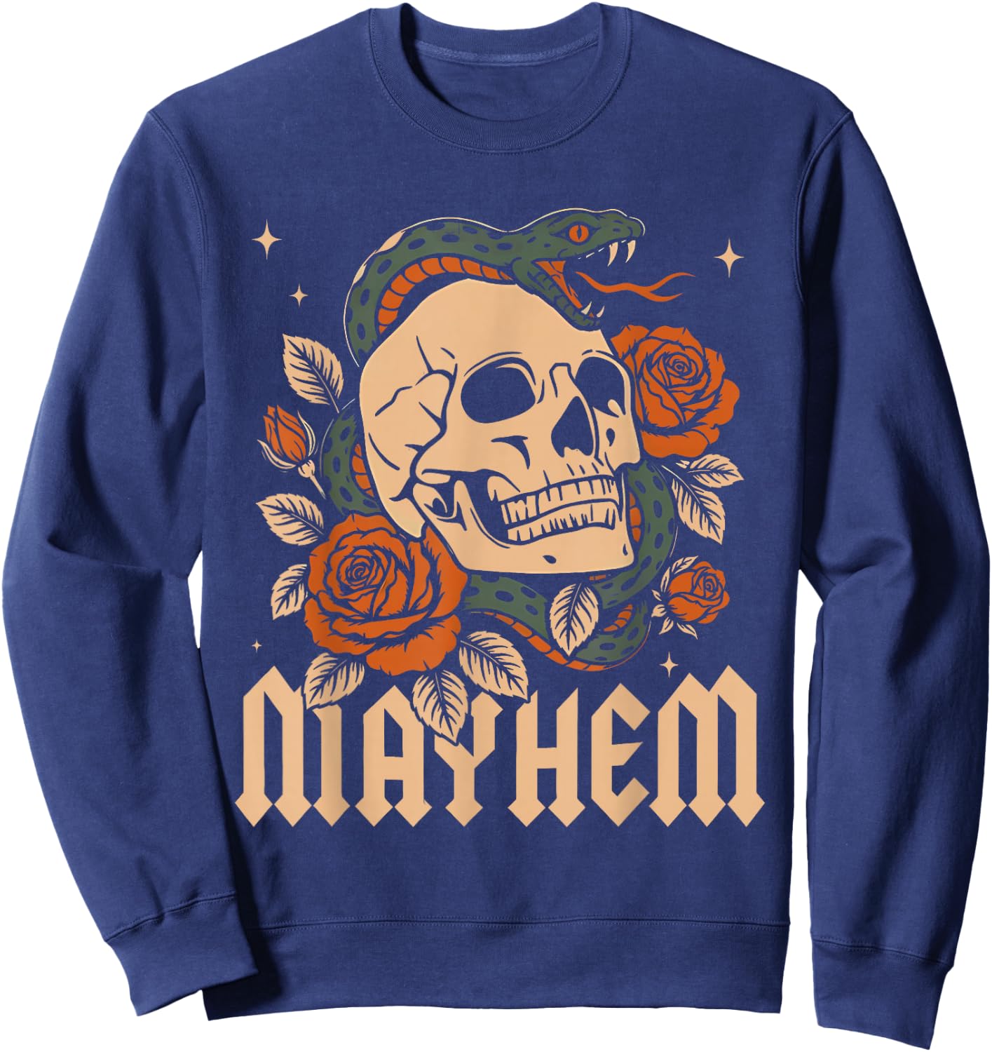 Father of Mayhem Funny Father's Day Dad Kids Matching Family Sweatshirt - Sweatshirt | Navy