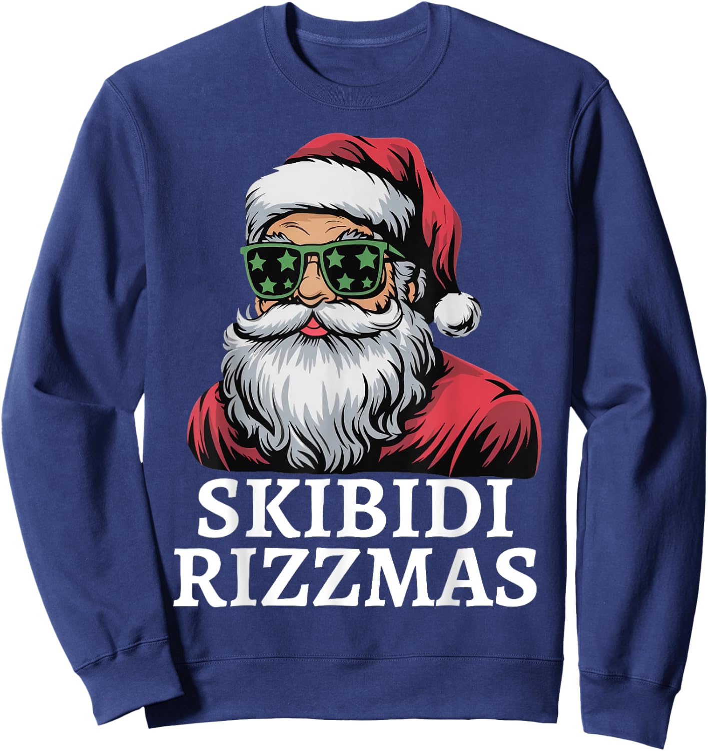 Skibidi Rizzmas Christmas Rizz Santa Charisma Teens Kids Sweatshirt - Sweatshirt | Navy