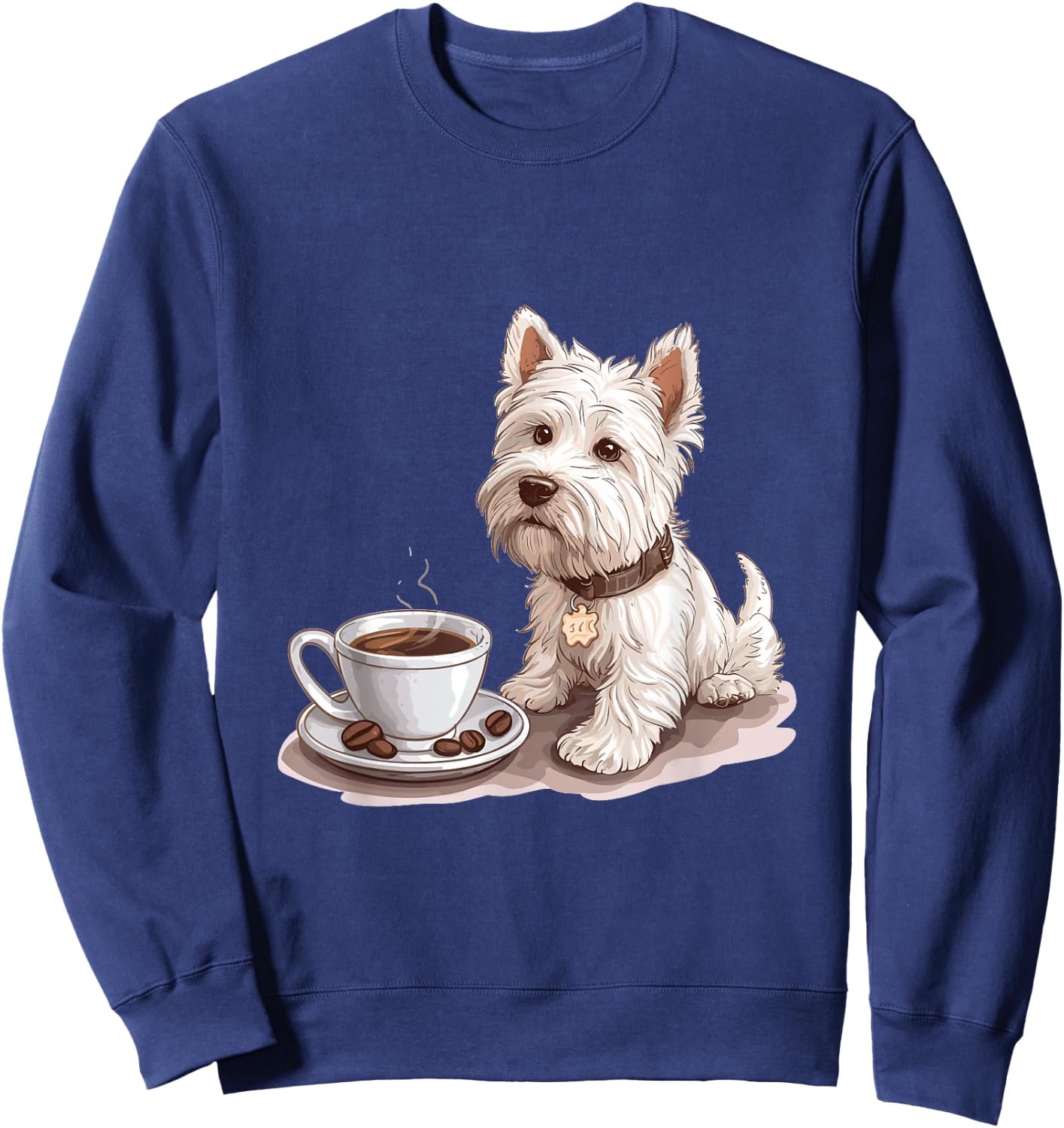 West Highland White Terrier Coffee Dog Breed Westie Sweatshirt - Sweatshirt | Navy
