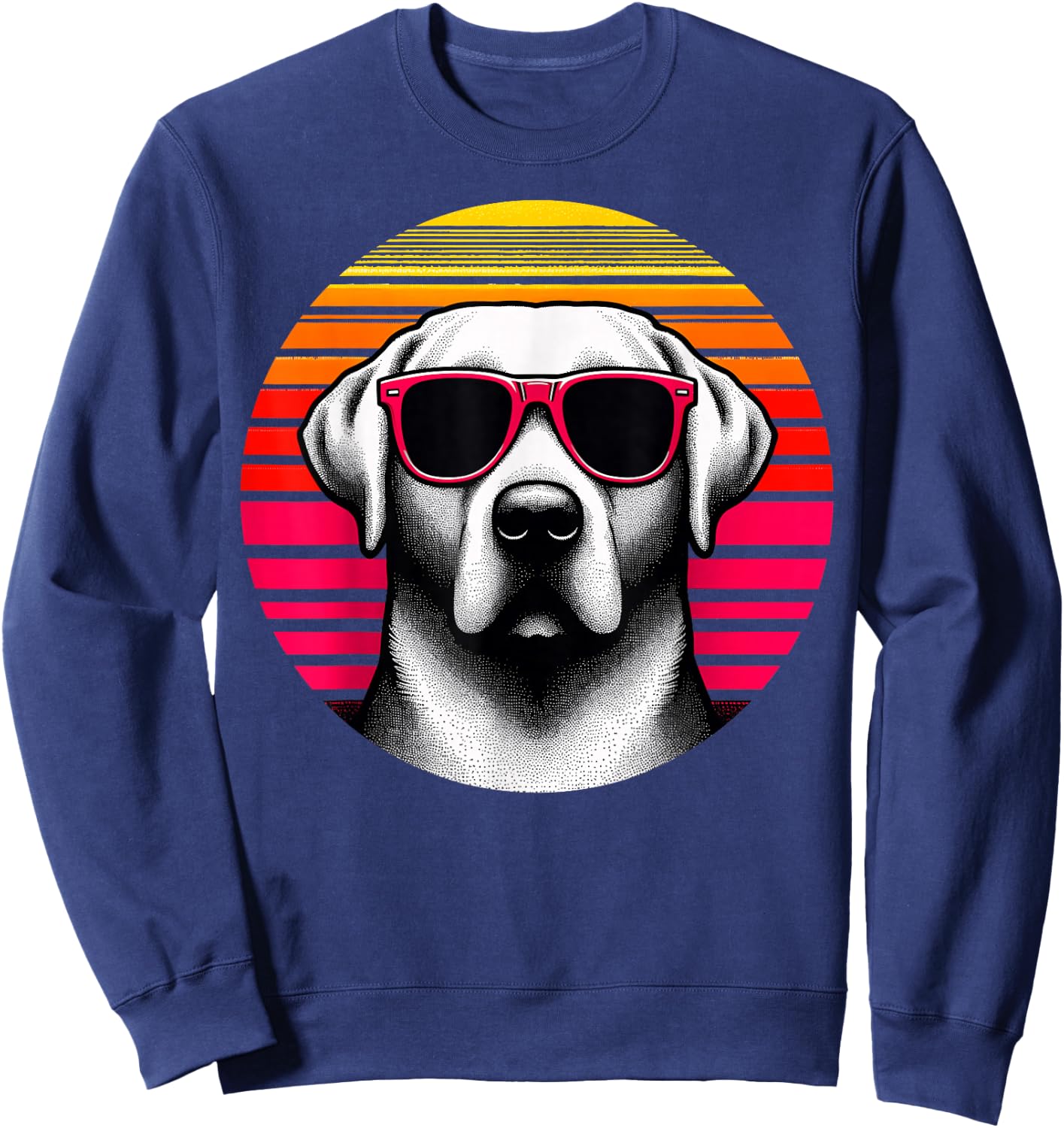 Cool Labrador Retriever 70s Vintage Dog Sunglasses, Black, S Sweatshirt - Sweatshirt | Navy
