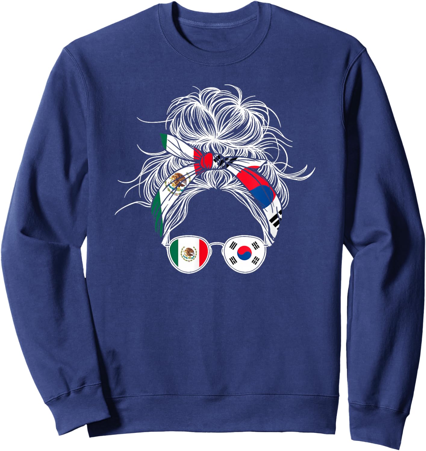 Mexican Korean Flag Mexico South Korea Sweatshirt - Sweatshirt | Navy