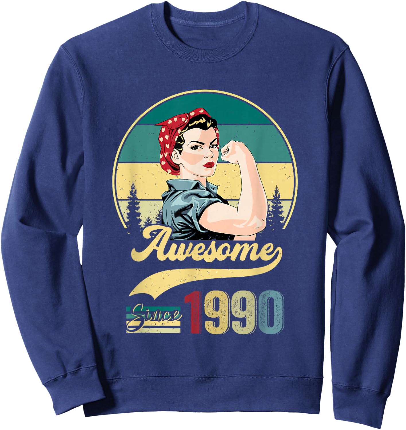 Awesome Since 1990 Girl 35th Birthday Gift Women 35 Year Old Sweatshirt - Sweatshirt | Navy