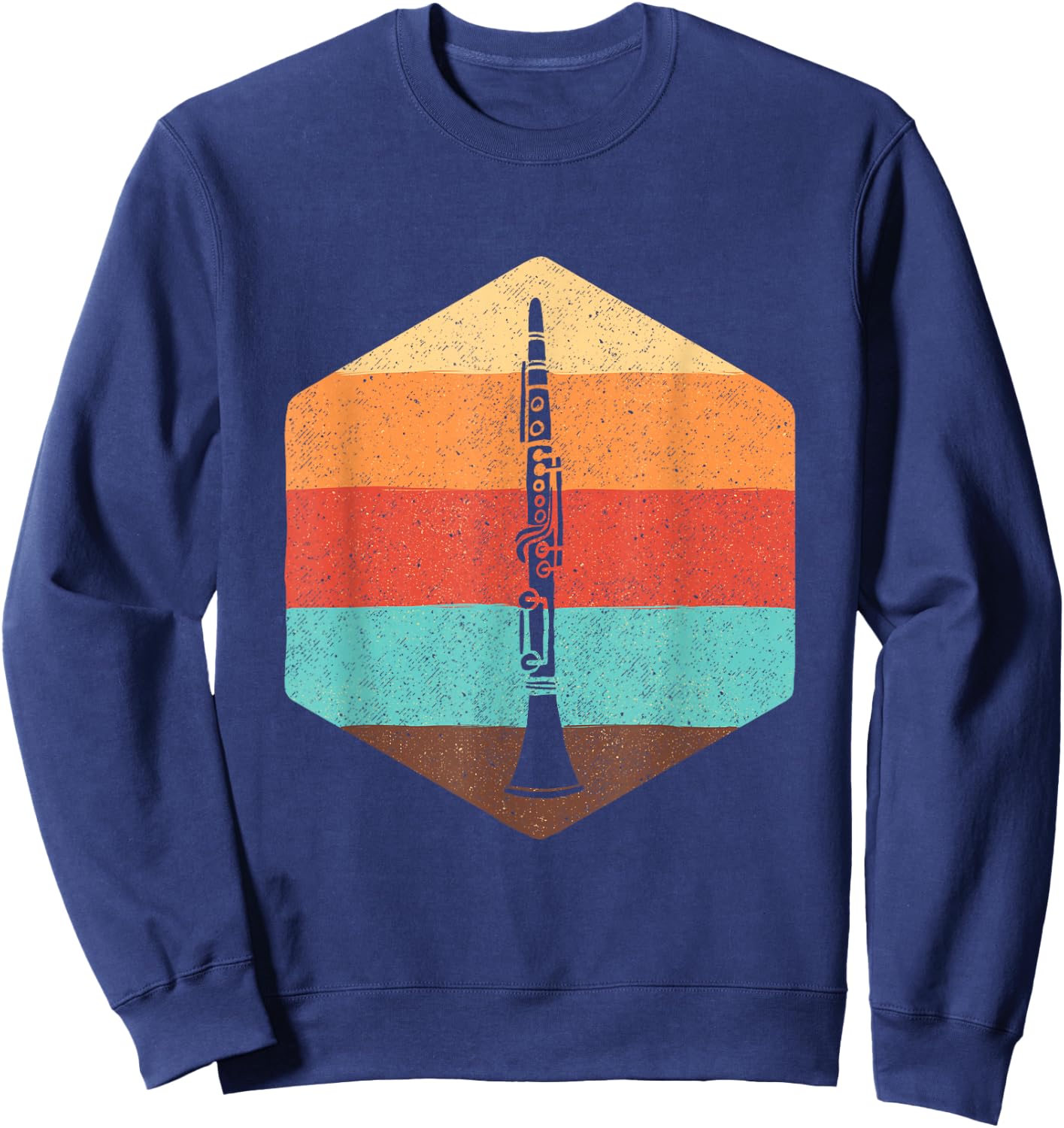 Retro Clarinet - Clarinetist Music Lover Woodwind Sweatshirt - Sweatshirt | Navy