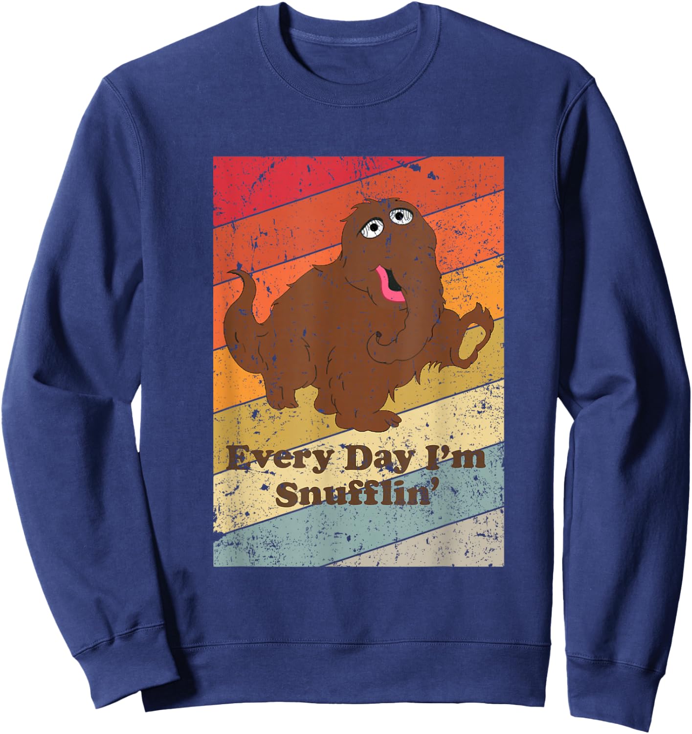 Every Day Im Snufflin Retro Color Design Sweatshirt - Sweatshirt | Navy