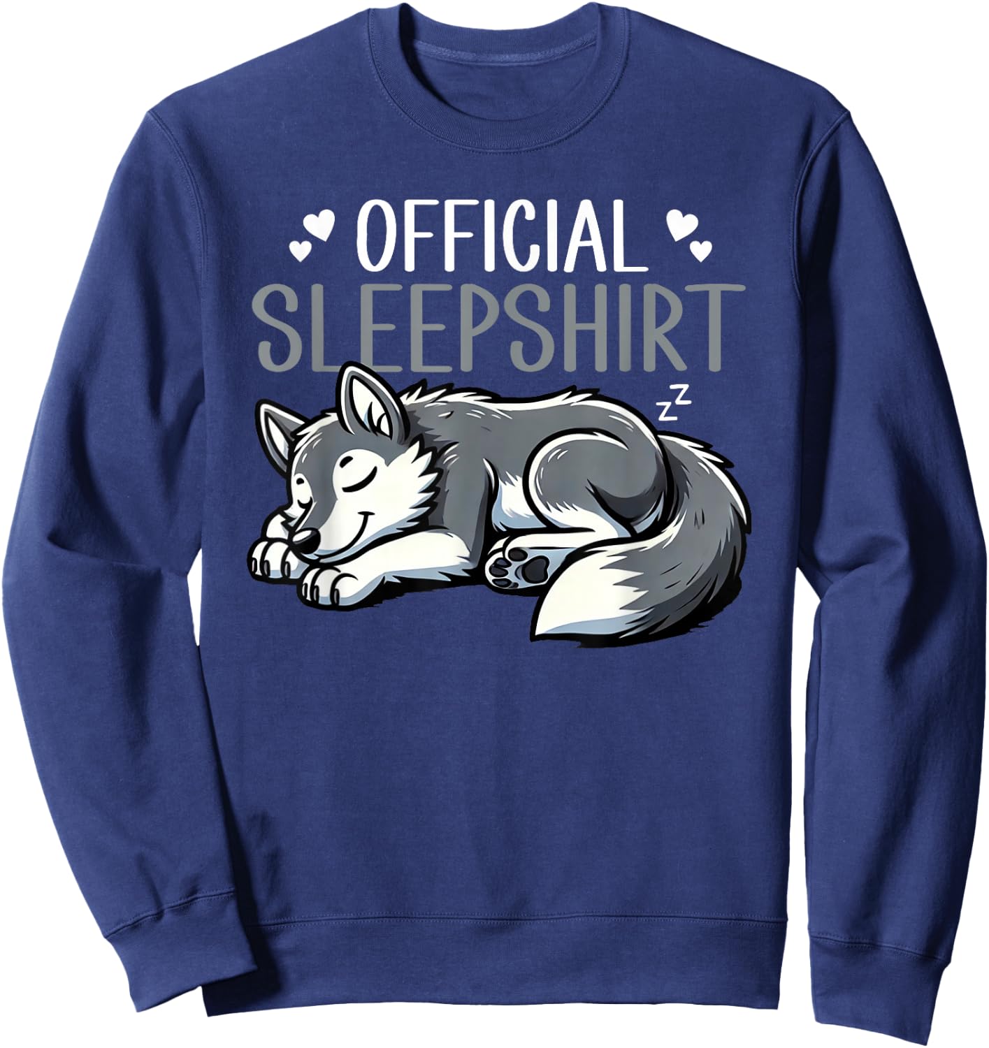 Wolf Official Pyjamas with Wolf Design , Black, S Sweatshirt - Sweatshirt | Navy