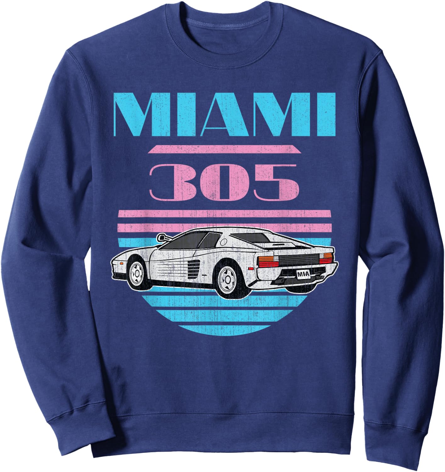 Miami 305 Vintage Florida City Beach 80s Men Women Boys Girl Sweatshirt - Sweatshirt | Navy