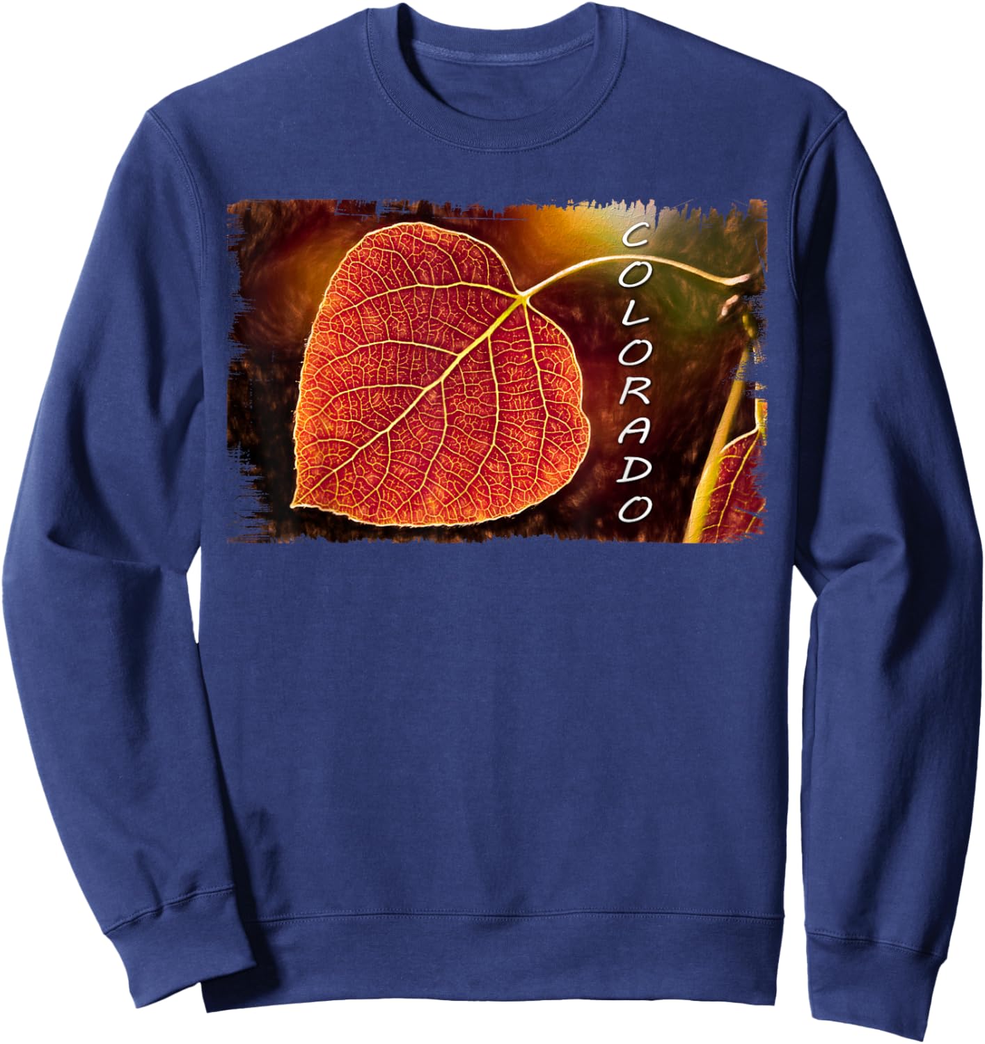 Colorado t shirt, Red Aspen Leaf ; Wild Country Sweatshirt - Sweatshirt | Navy