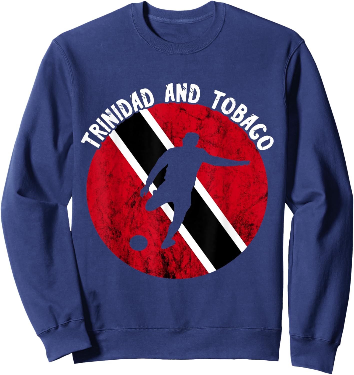 Trinidad And Tobago Soccer Player Vintage Trinidadian Flag Sweatshirt - Sweatshirt | Navy