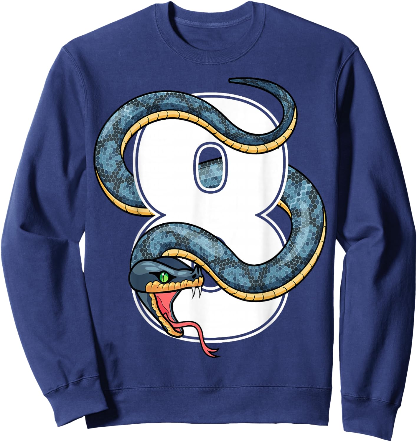 8th Birthday Snake Lover Eight 8 Year Old Birthday Boy Girl Sweatshirt - Sweatshirt | Navy