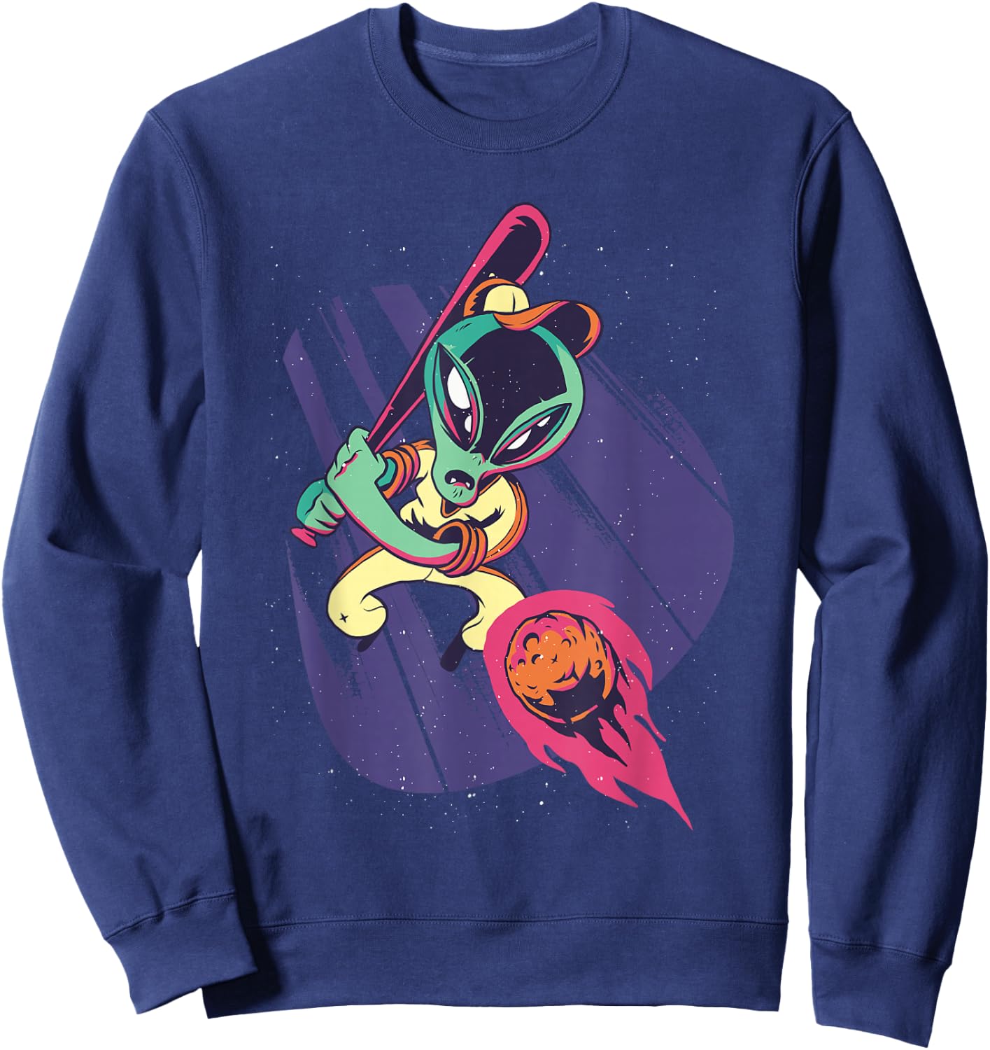 Baseball Alien Space Sweatshirt - Sweatshirt | Navy