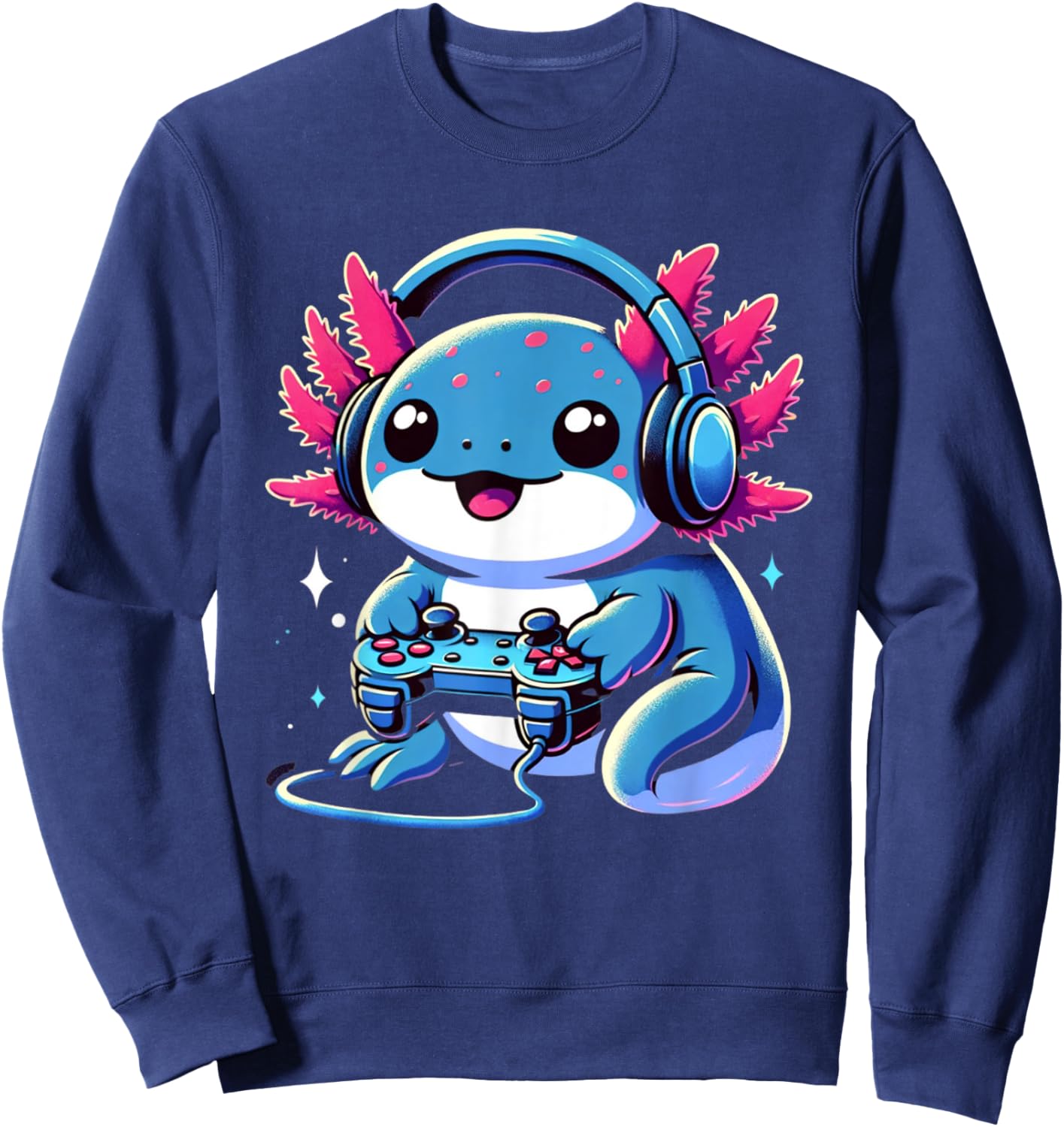 Funny Axolotl Gamer Gaming Axolotl Video Game Sweatshirt - Sweatshirt | Navy