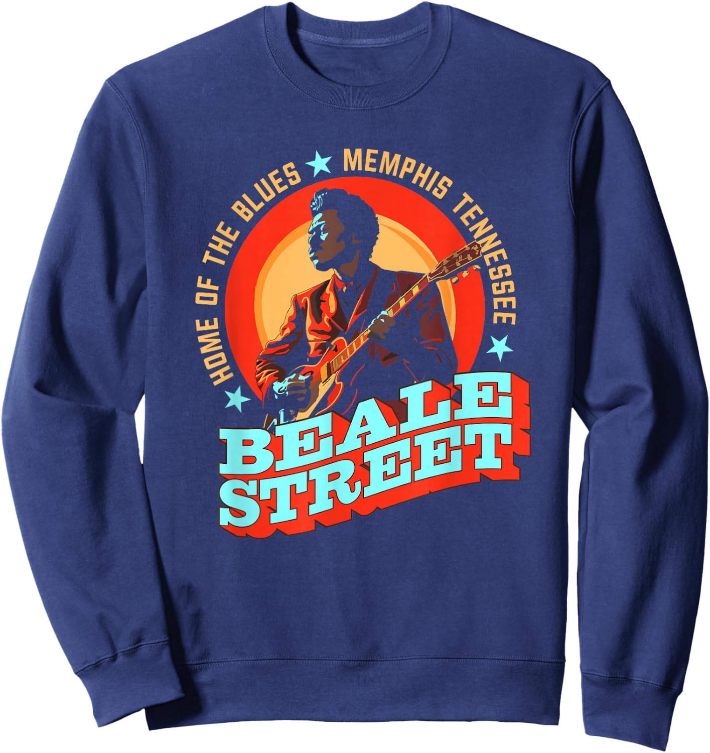 Home Of The Blues Beale Street Memphis - Guitarist Souvenir Sweatshirt - Sweatshirt | Navy
