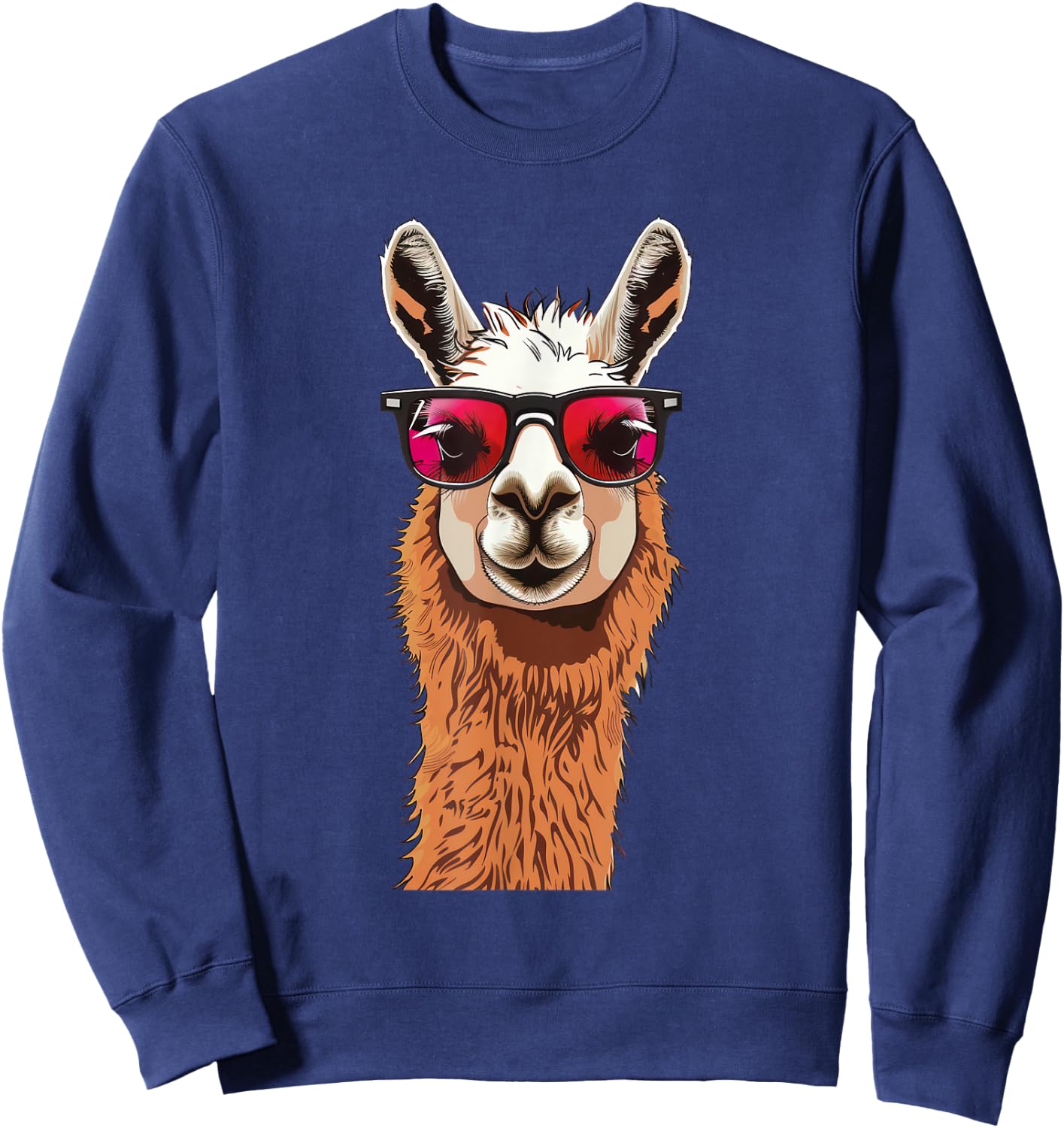 Llama Alpaca Lama Sunglasses Sweatshirt - Sweatshirt | Navy