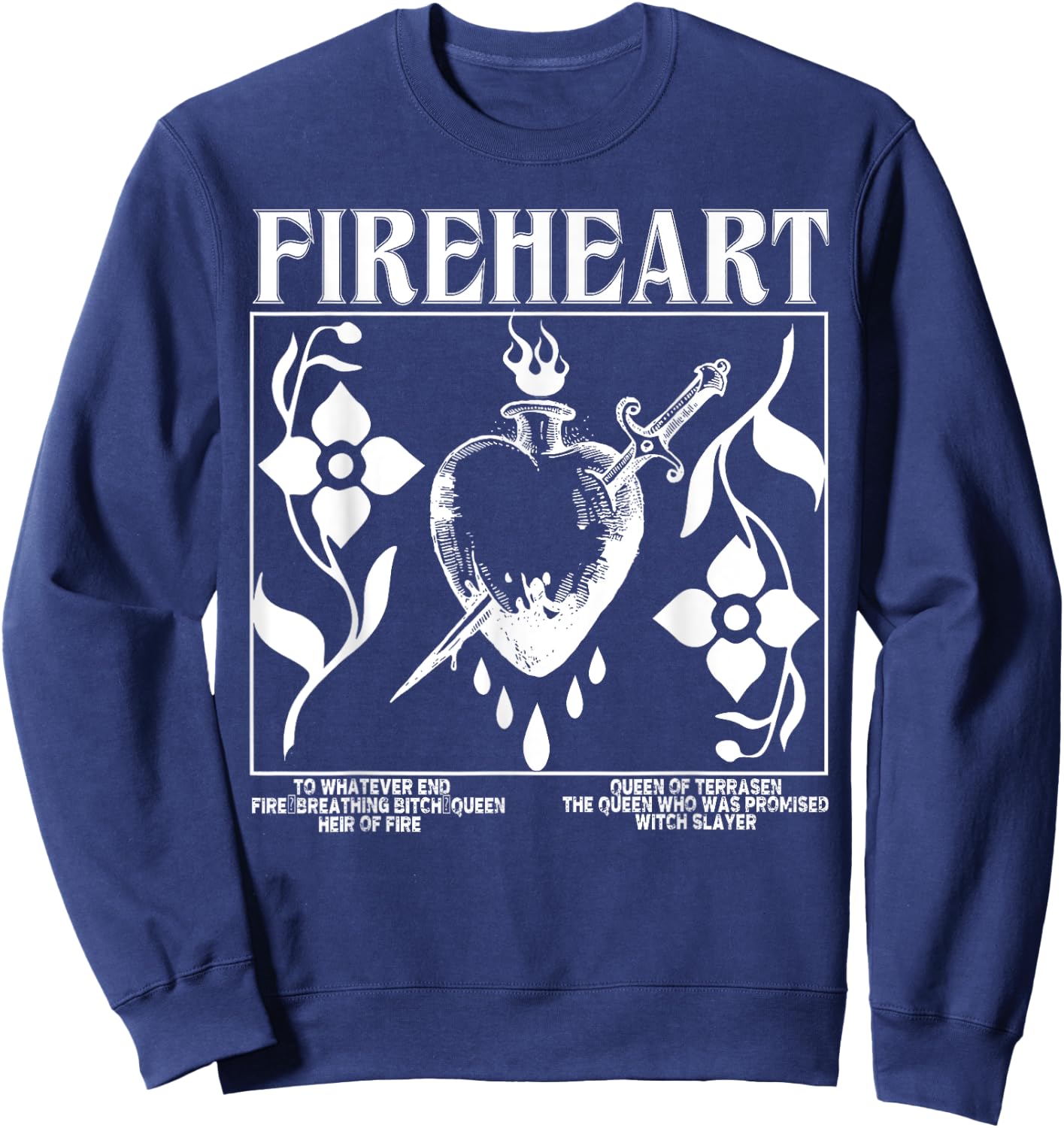 Fireheart To Whatever End Fire Breathing Sweatshirt - Sweatshirt | Navy
