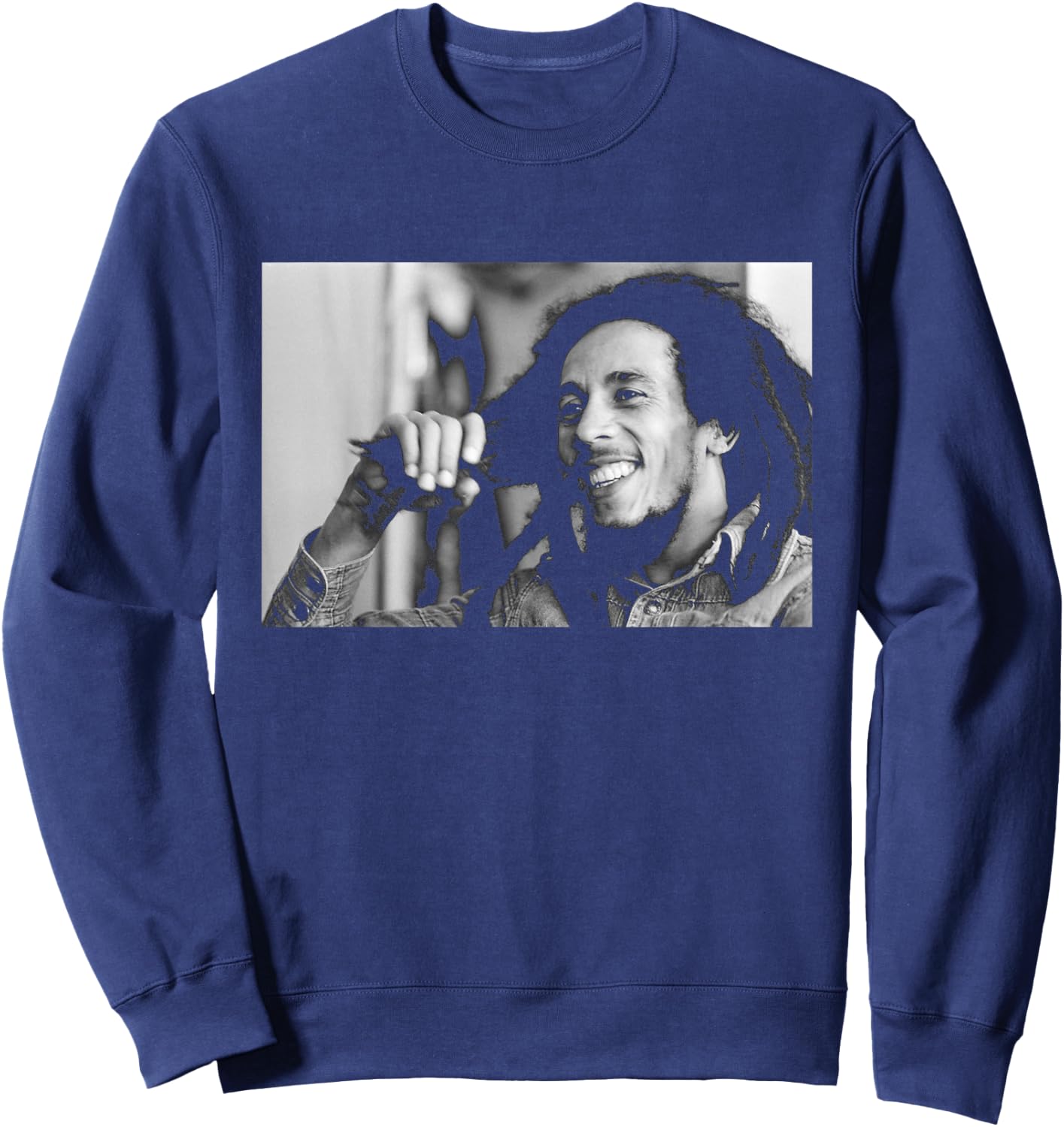 Bob Marley Smile is This Love Photo Reggae 1978 Sweatshirt - Sweatshirt | Navy
