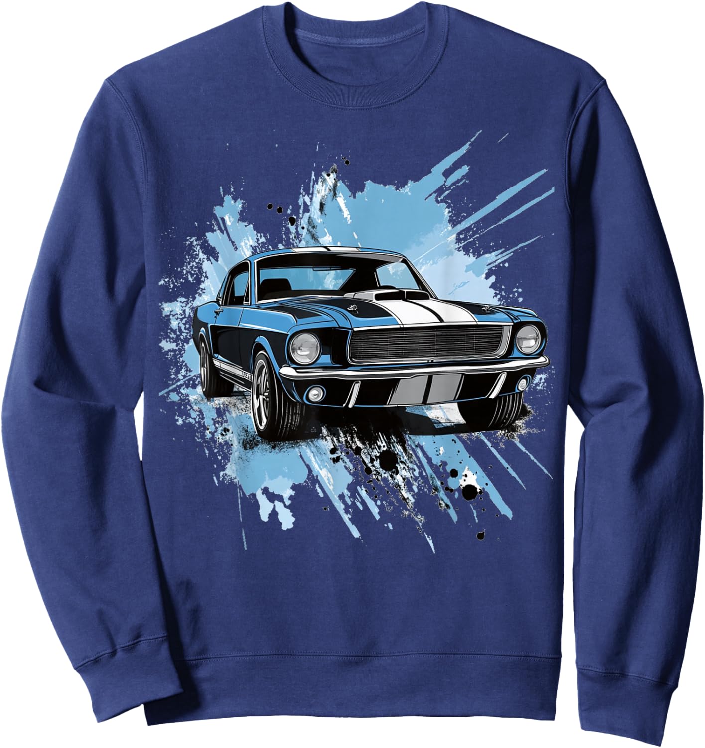 Classic Fastback 1967 Muscle Car Splash Art Sweatshirt - Sweatshirt | Navy