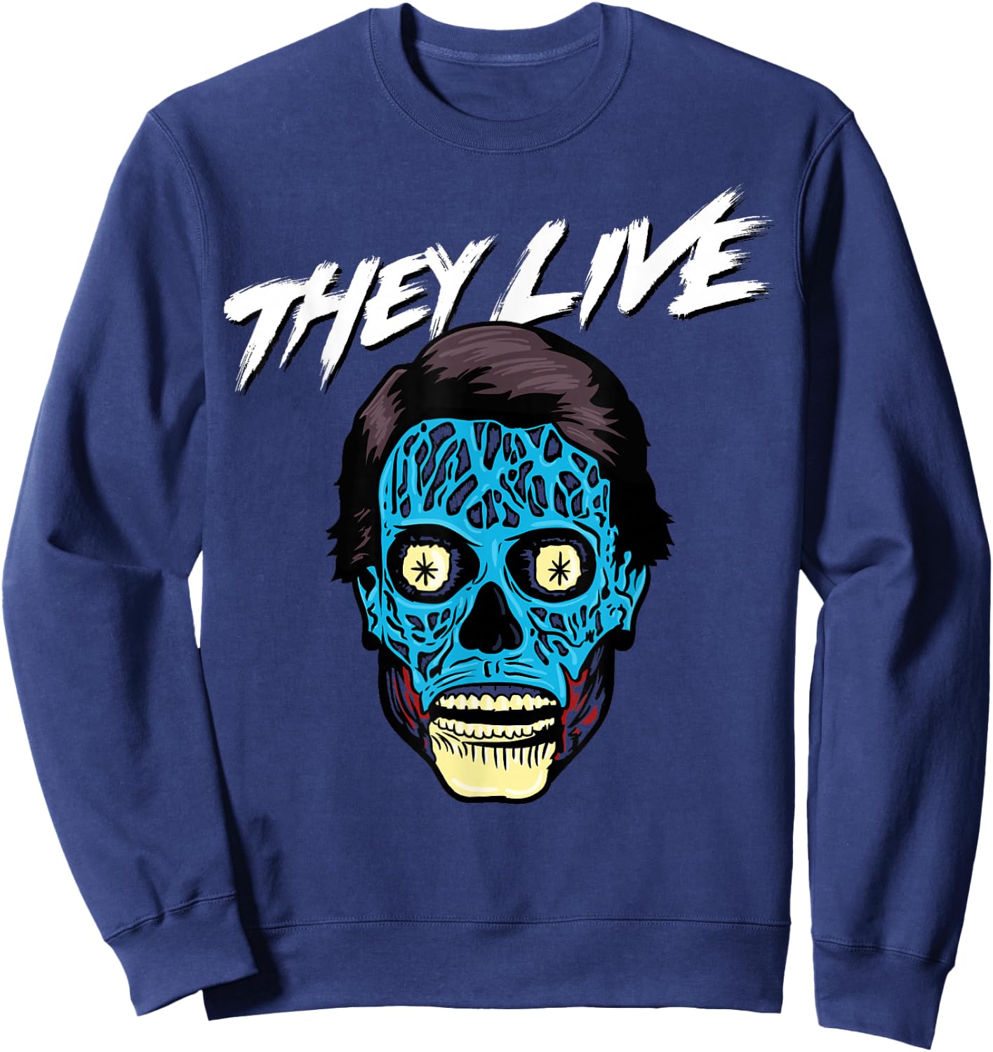 They Live Alien Big Face Sweatshirt - Sweatshirt | Navy