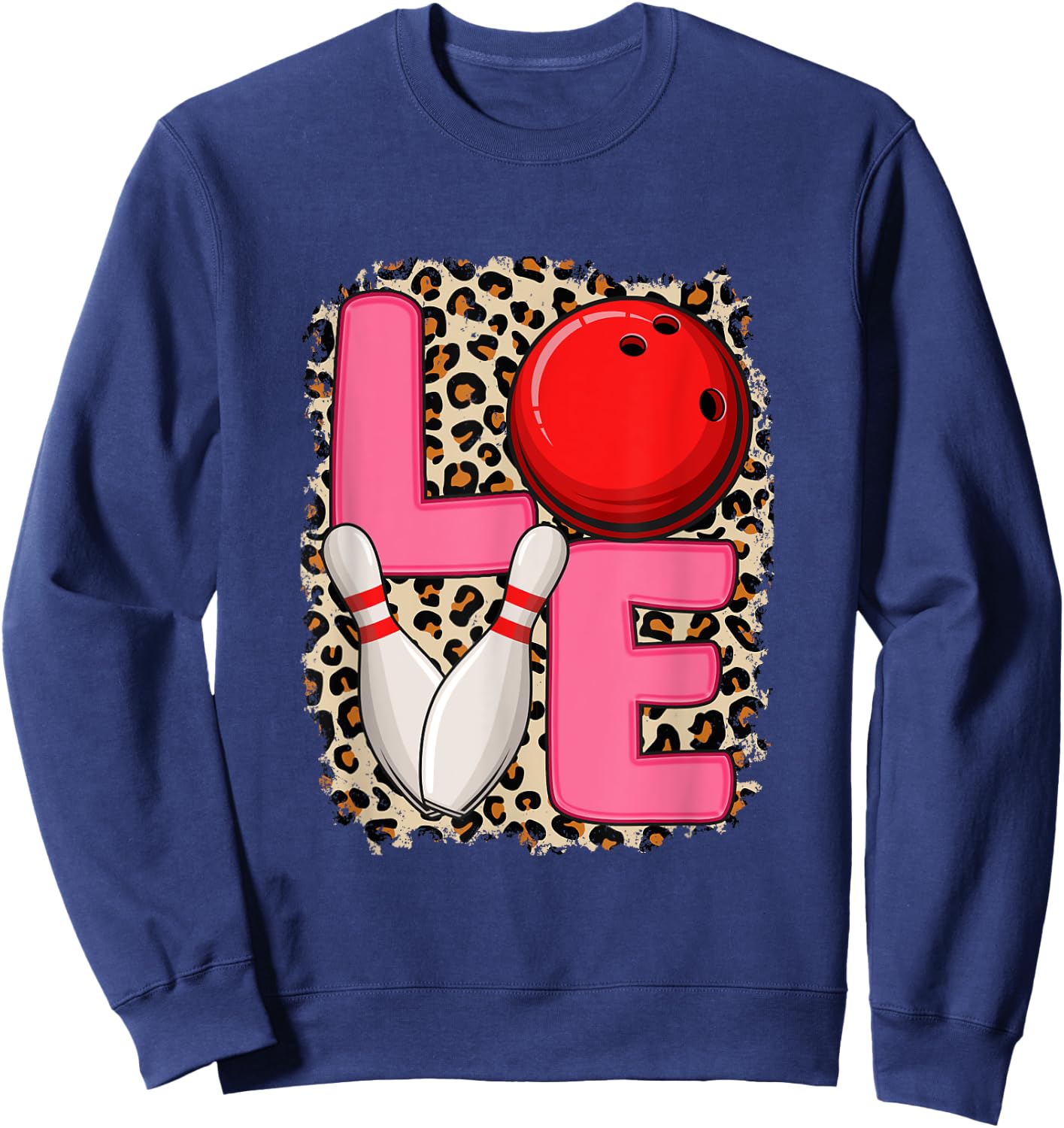 Love Bowling Cute Bowling Women Girls Bowler Sweatshirt - Sweatshirt | Navy
