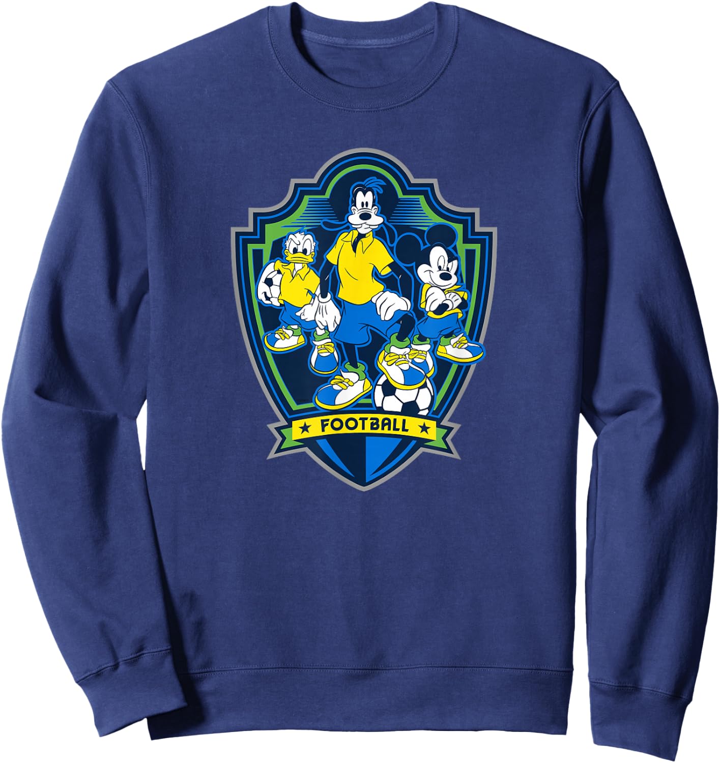Disney Mickey Mouse Donald and Goofy Sports Football Soccer Sweatshirt - Sweatshirt | Navy