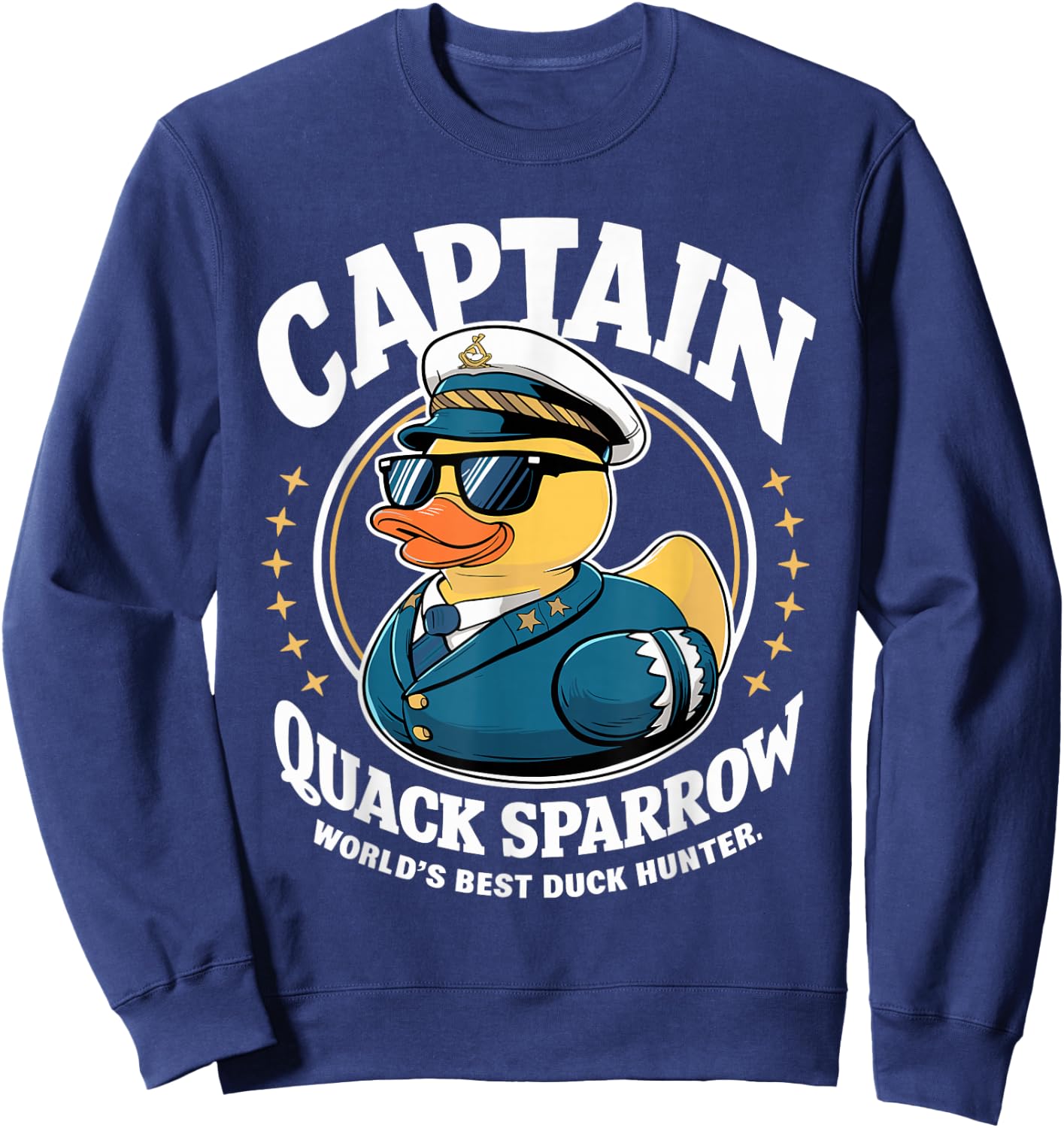 Cruise Duck Hunting Men's Funny Sea Captain Rubber Duck Sweatshirt - Sweatshirt | Navy