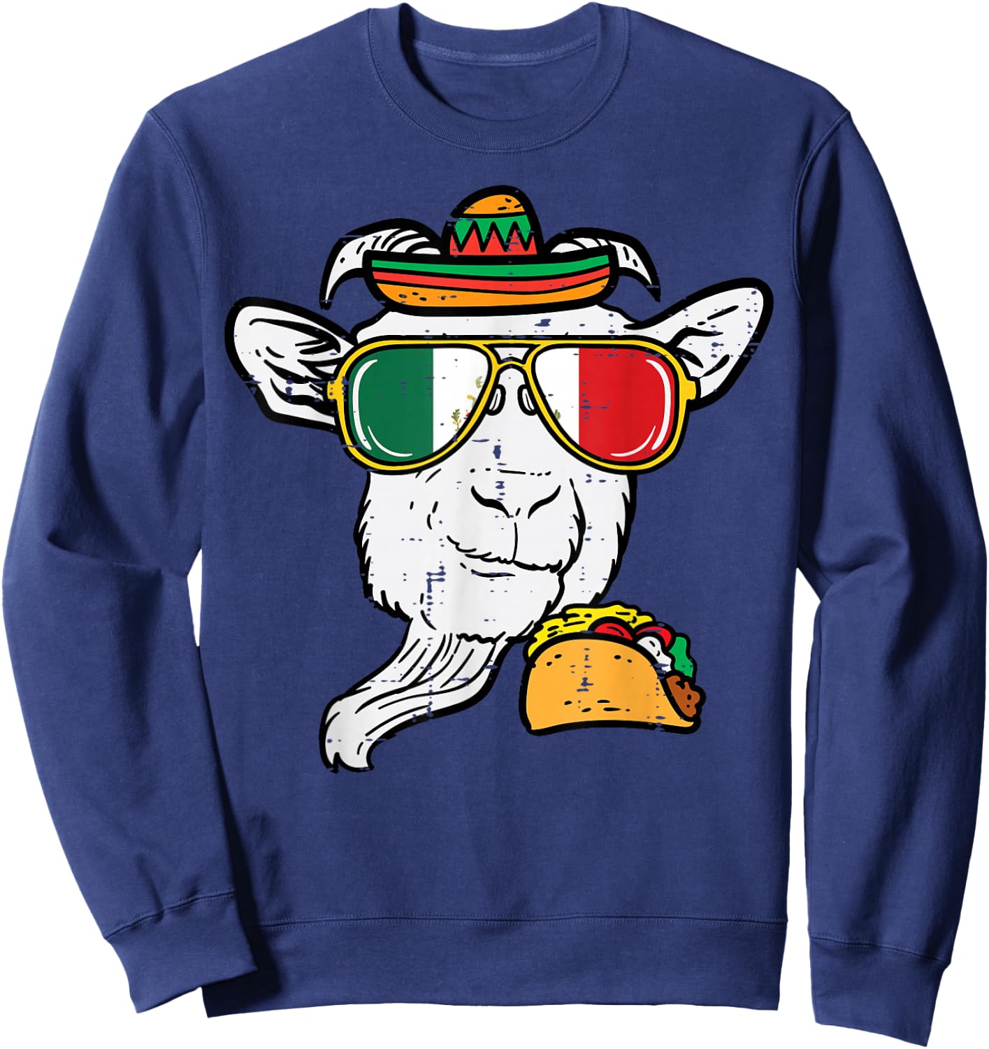Goat Mexico Cinco De Mayo Mexican Independence Day Sweatshirt - Sweatshirt | Navy