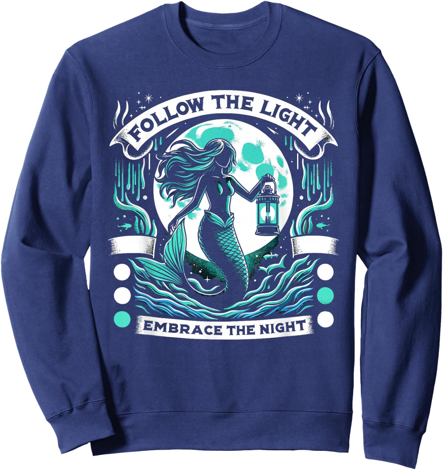 Spooky Sirens Horror Mermaid Creepy Mermaid Haunted Sea Sweatshirt - Sweatshirt | Navy