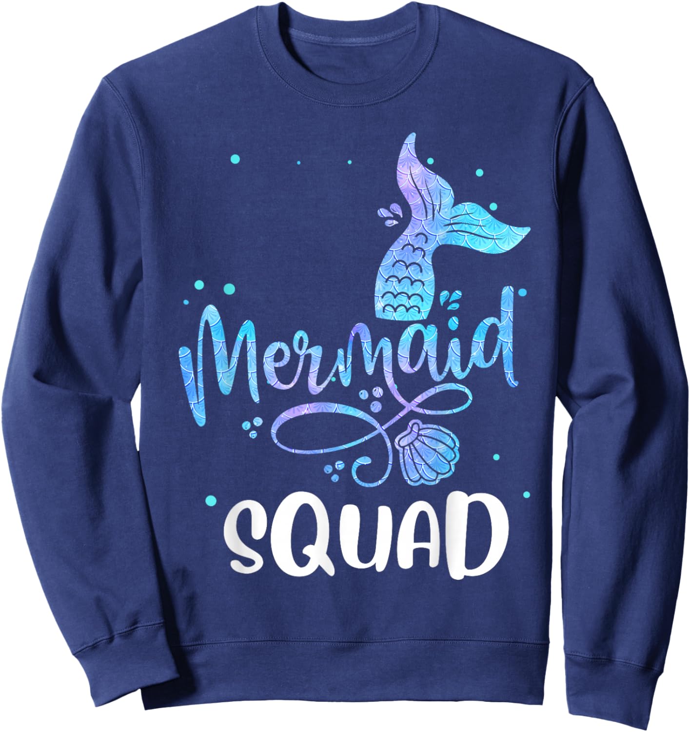 Mermaid Squad Cute Girls Birthday Squad Mermaid Tail Party Sweatshirt - Sweatshirt | Navy
