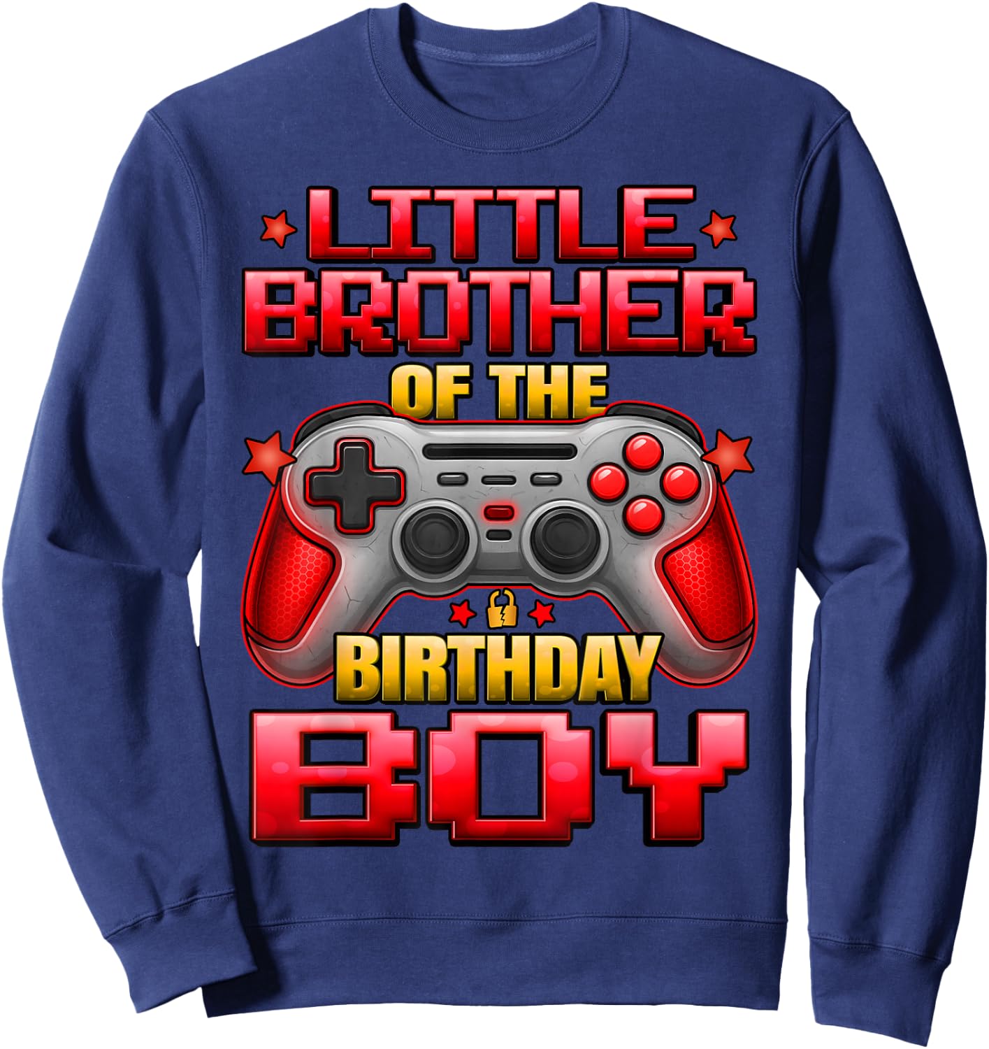 Little Brother of The Birthday Boy Matching Family Lil Bro Sweatshirt - Sweatshirt | Navy