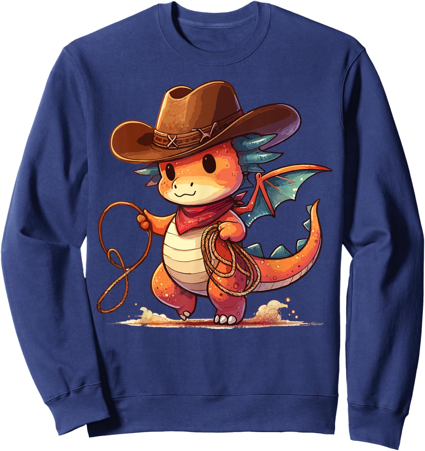 Western Rodeo Cowboy Hat Dragon Texas Animals Sweatshirt - Sweatshirt | Navy